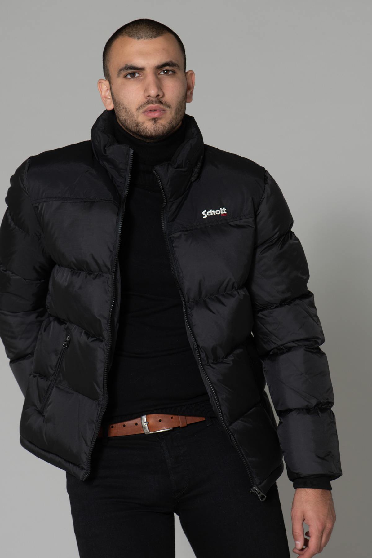 Black nylon down jacket for men - Image n°7