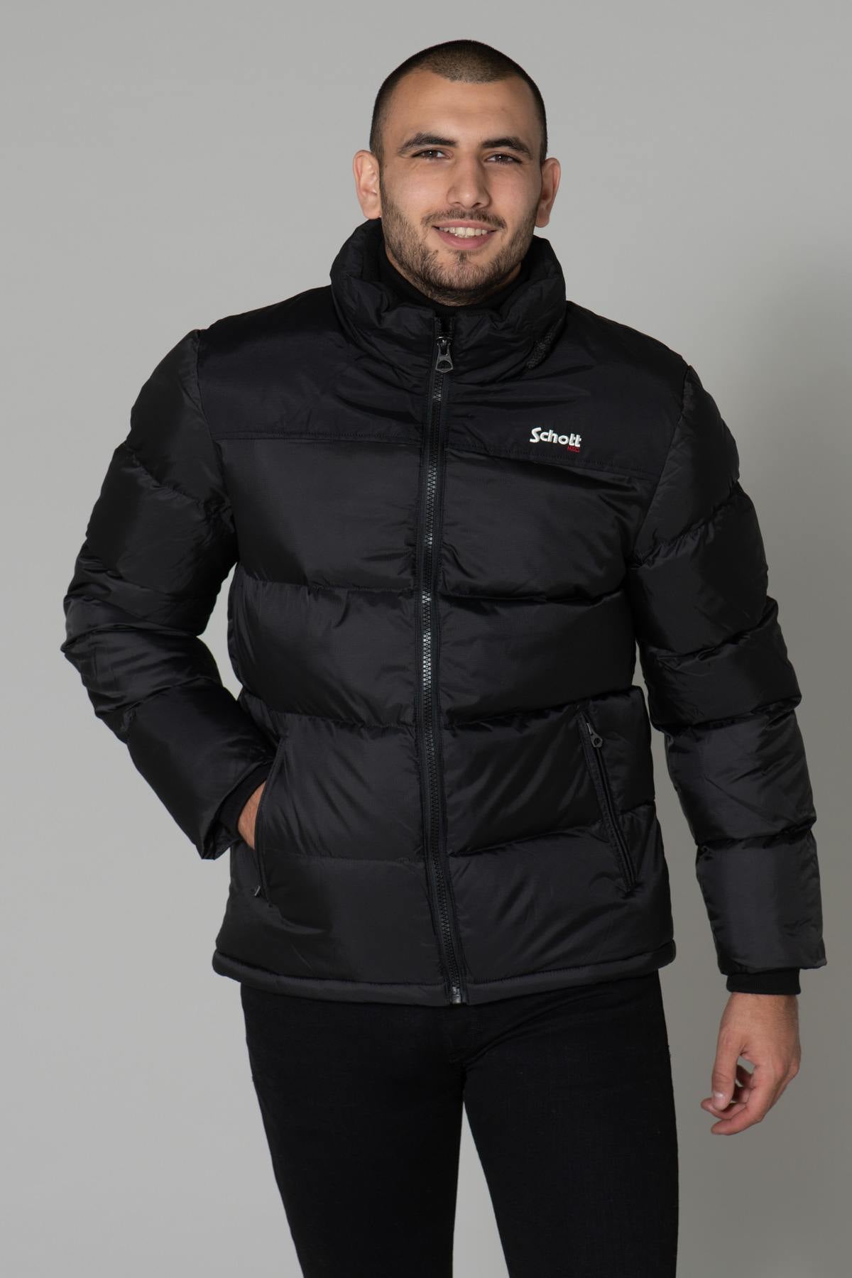 Black nylon down jacket for men - Image n°9