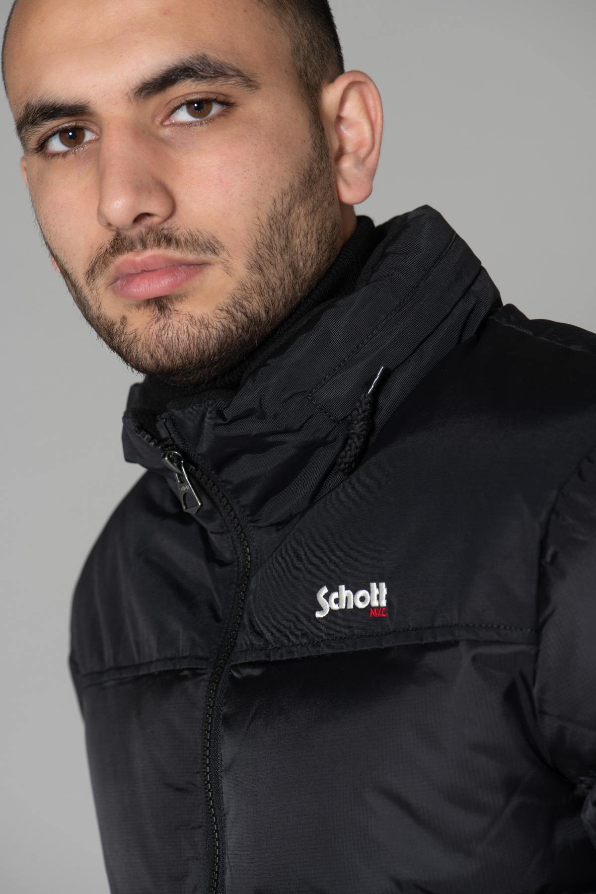 Black nylon down jacket for men - Image n°3