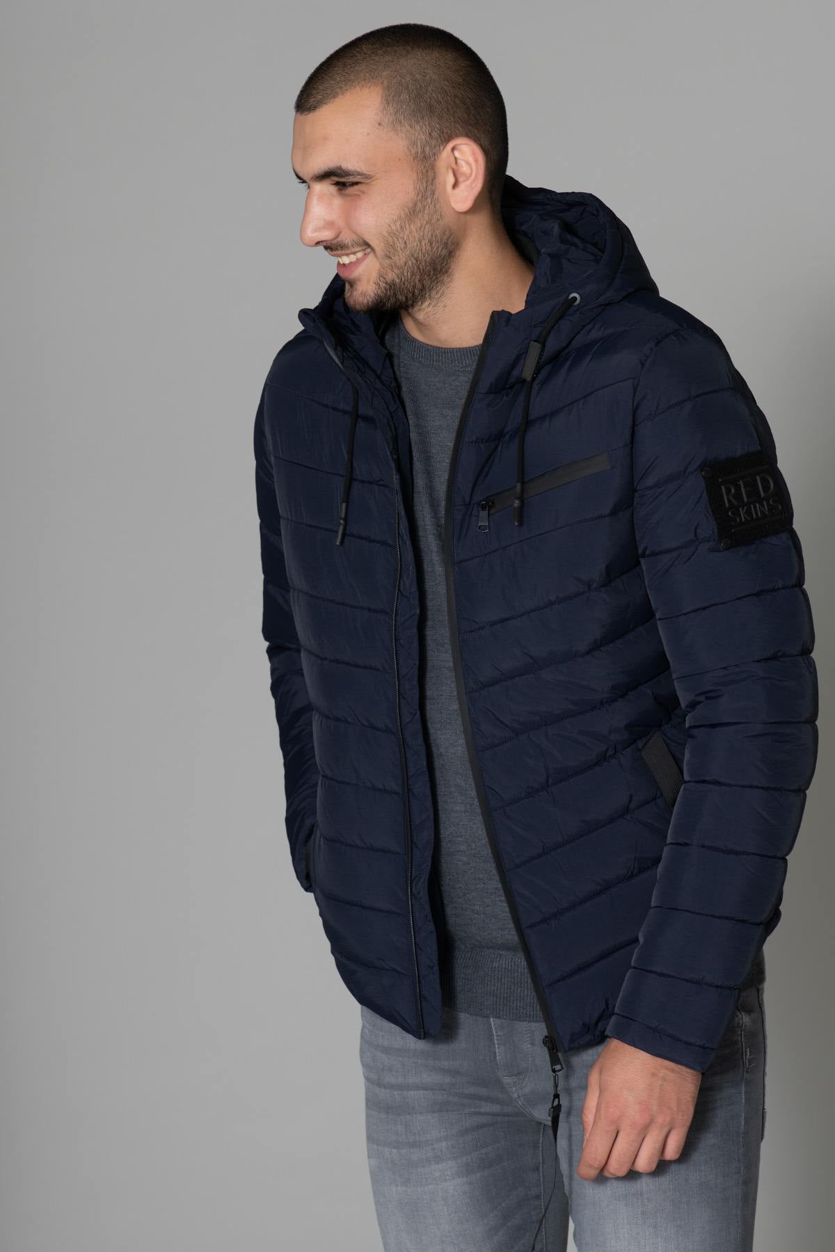 Men's navy blue down jacket - Image n°5