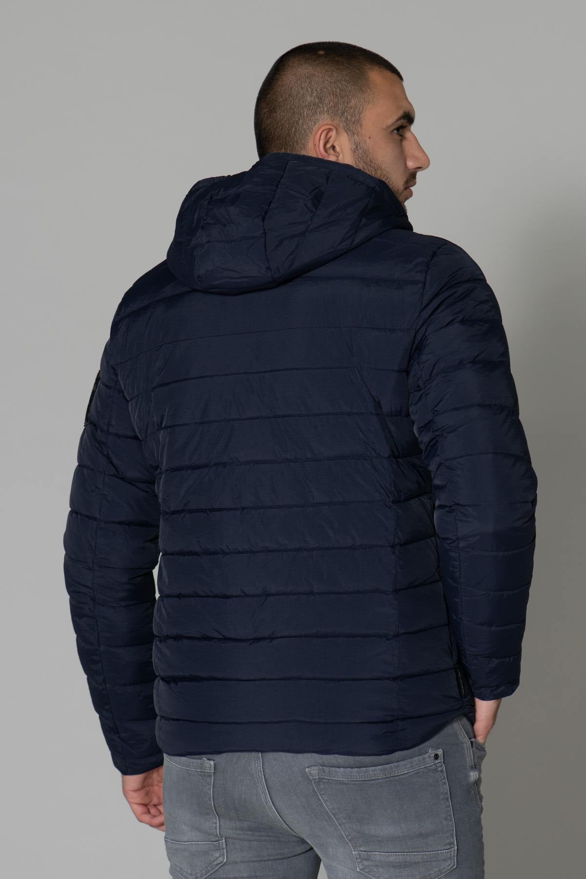 Men's navy blue down jacket - Image n°7