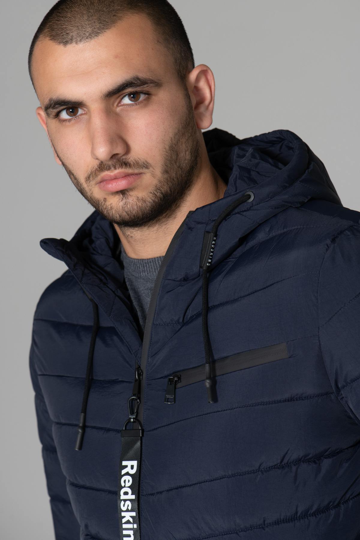 Men's navy blue down jacket - Image n°8