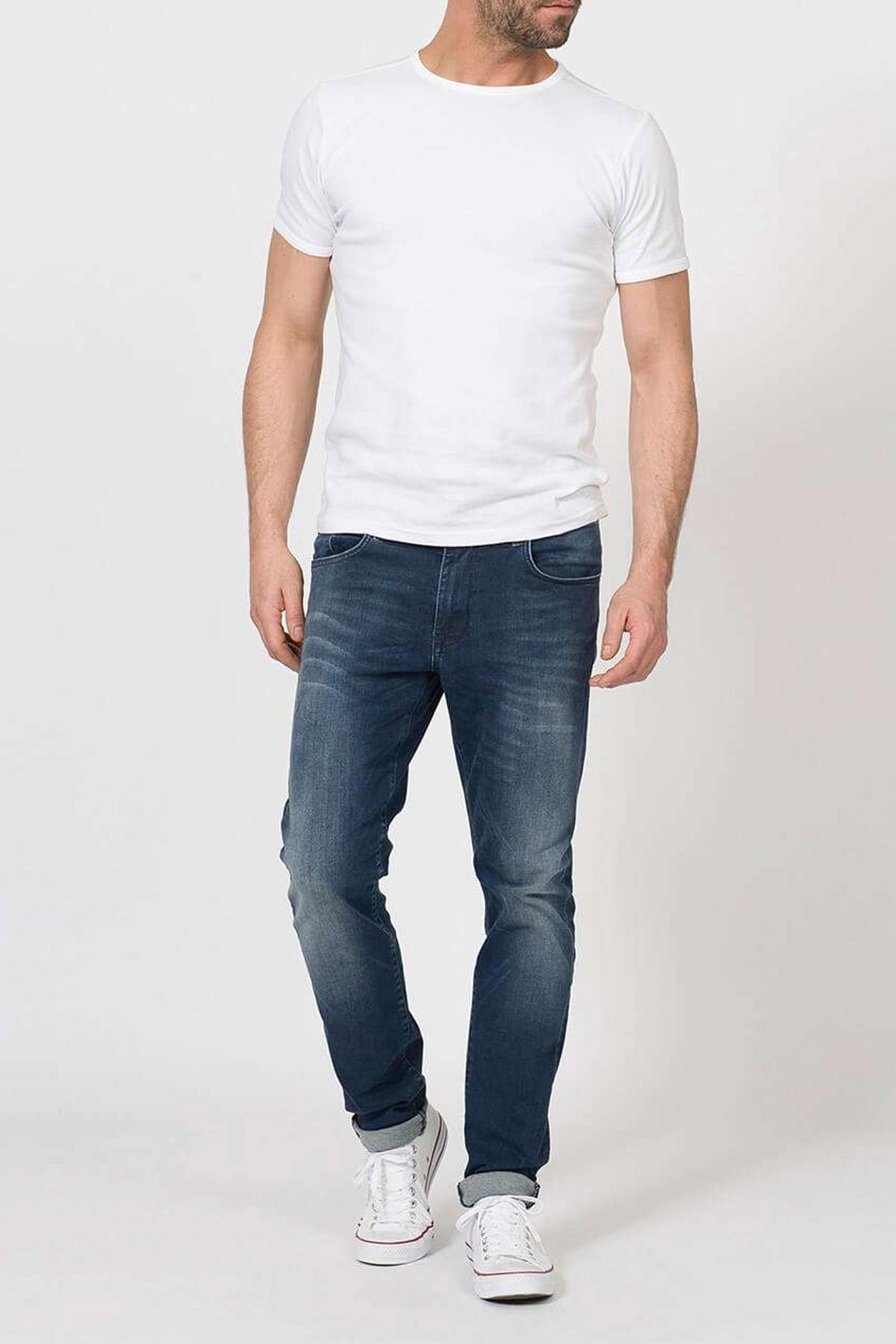 Men's faded blue jeans - Image n°1