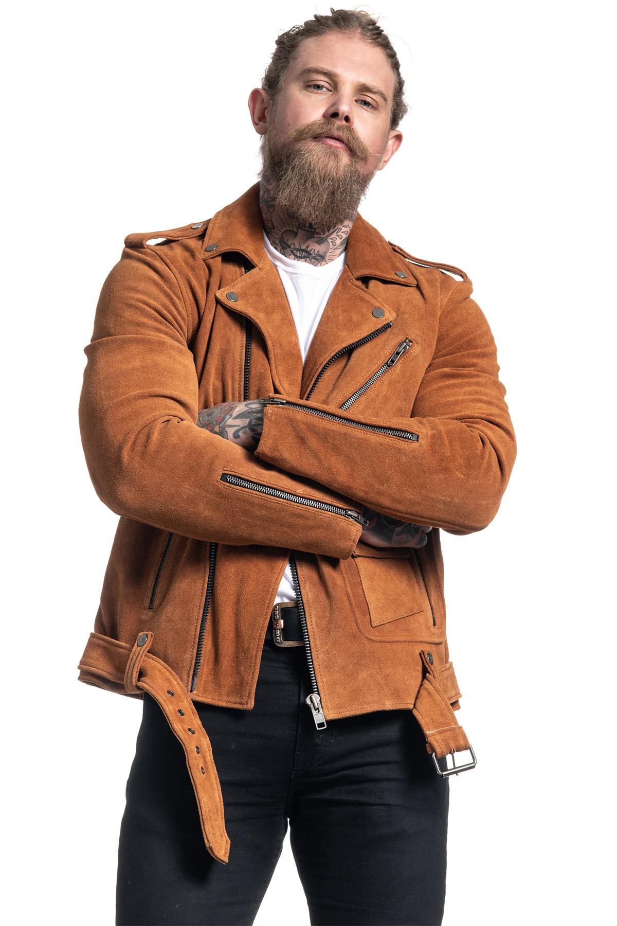 Biker Jacket in premium suede sheep leather - Image n°6