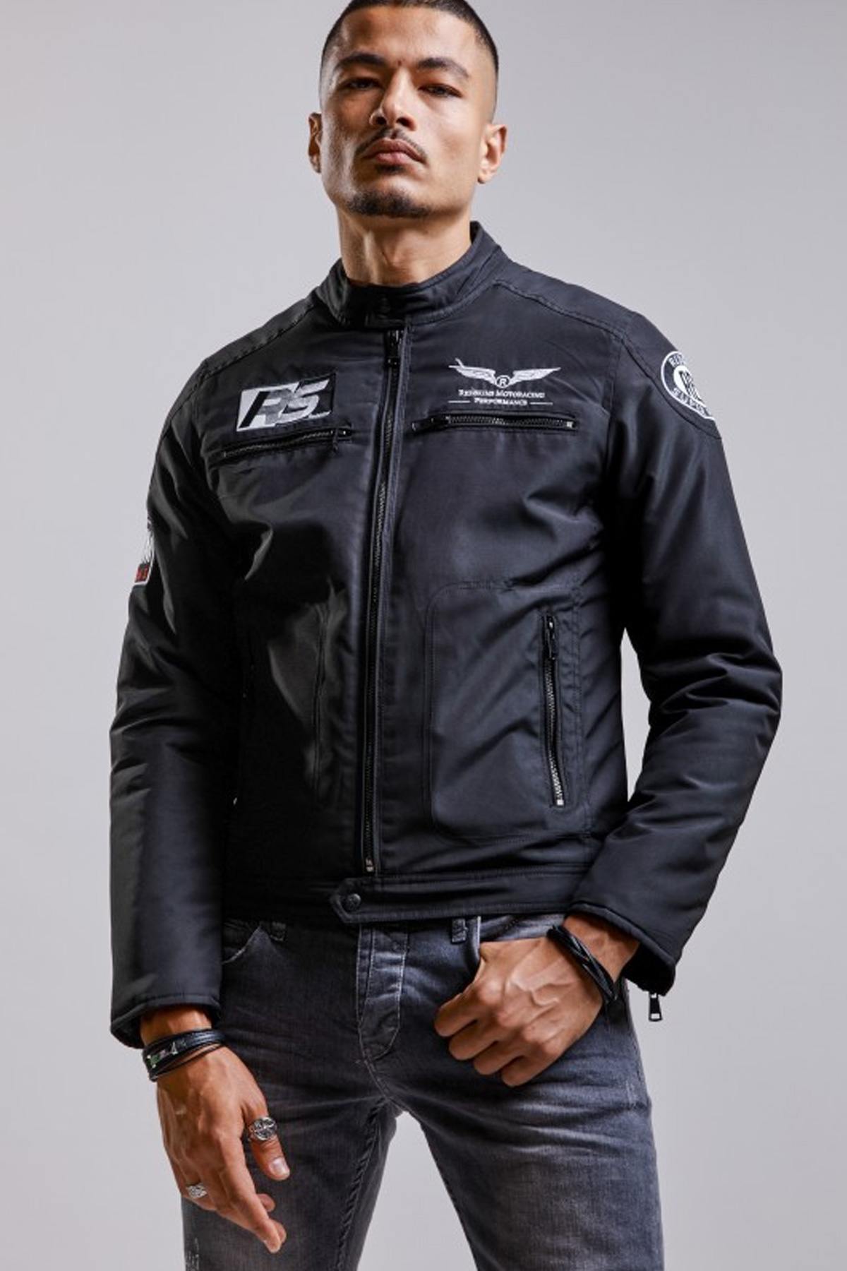 Black motorcycle style jacket - Image n°2