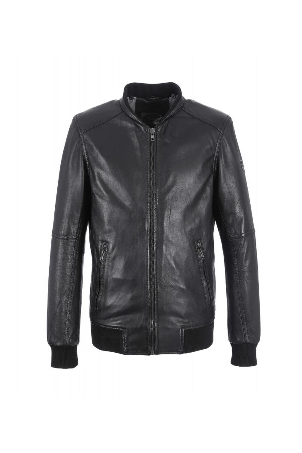 Men's black hooded collar jacket - Image n°10