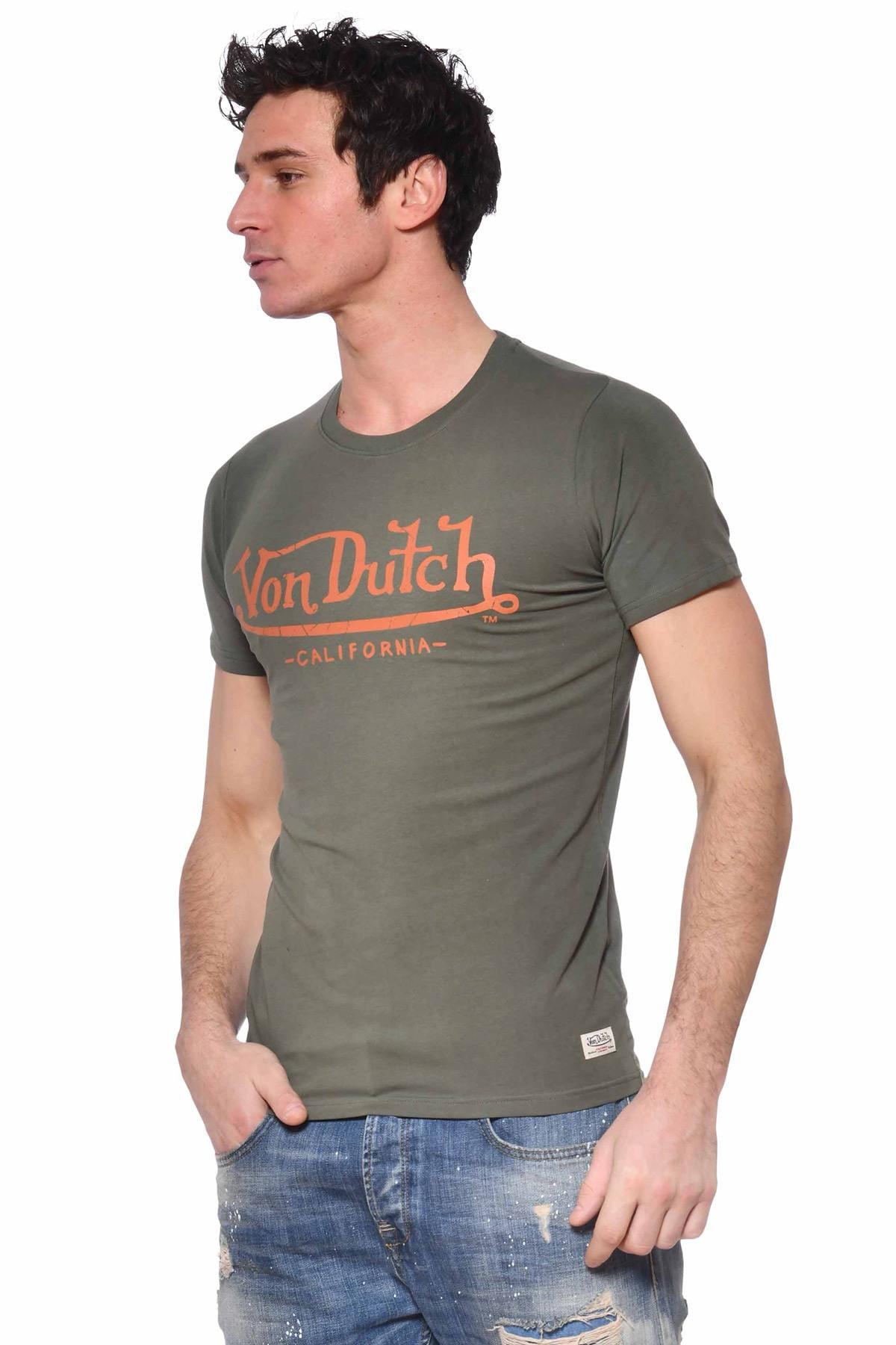 Khaki round neck t-shirt - Image n°1