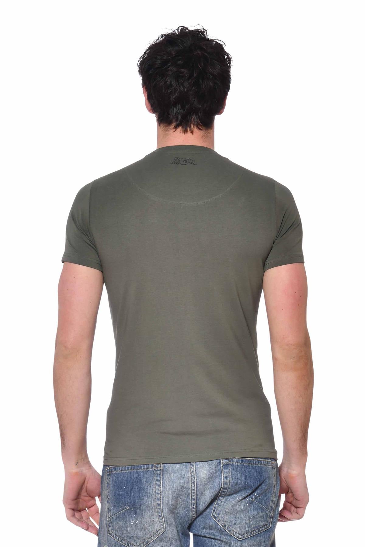 Khaki round neck t-shirt - Image n°2