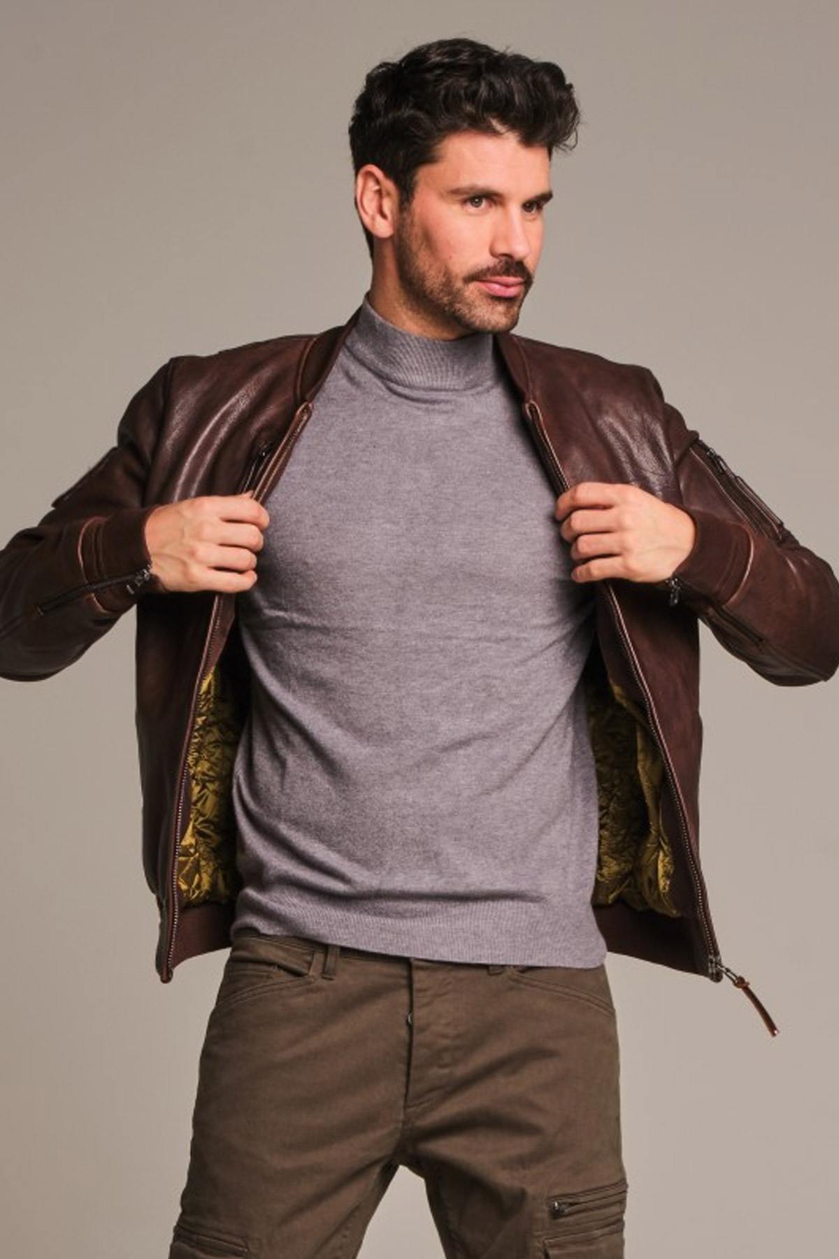 Patrol de France leather aviator bomber jacket - Image n°3