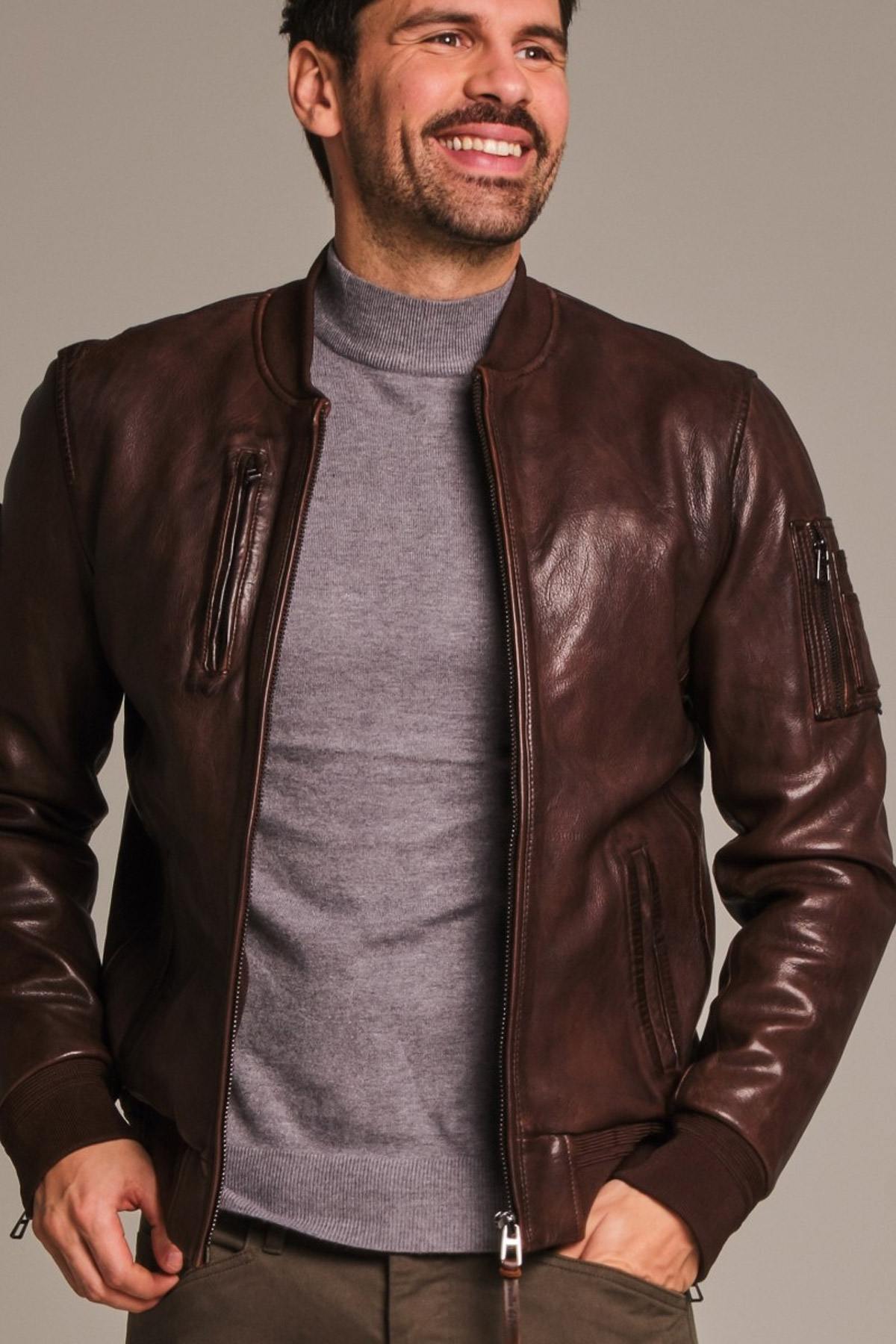 Patrol de France leather aviator bomber jacket - Image n°6