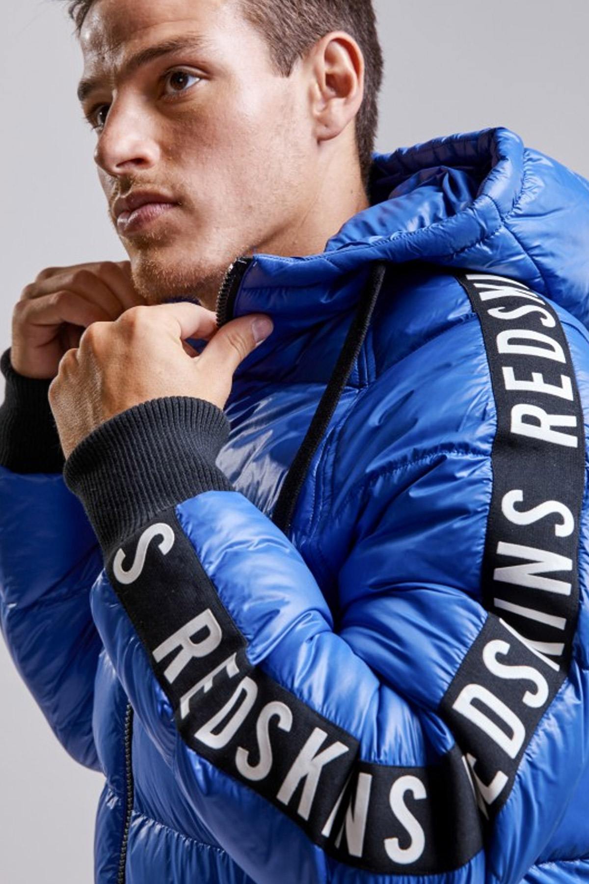 Blue sportswear down jacket - Image n°1