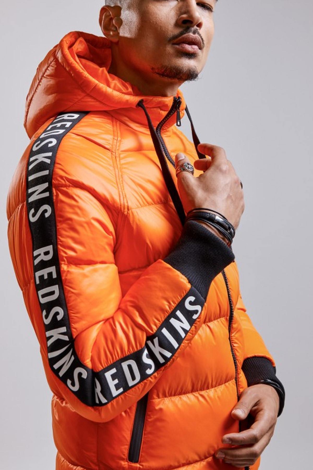 Men's orange down jacket - Image n°2