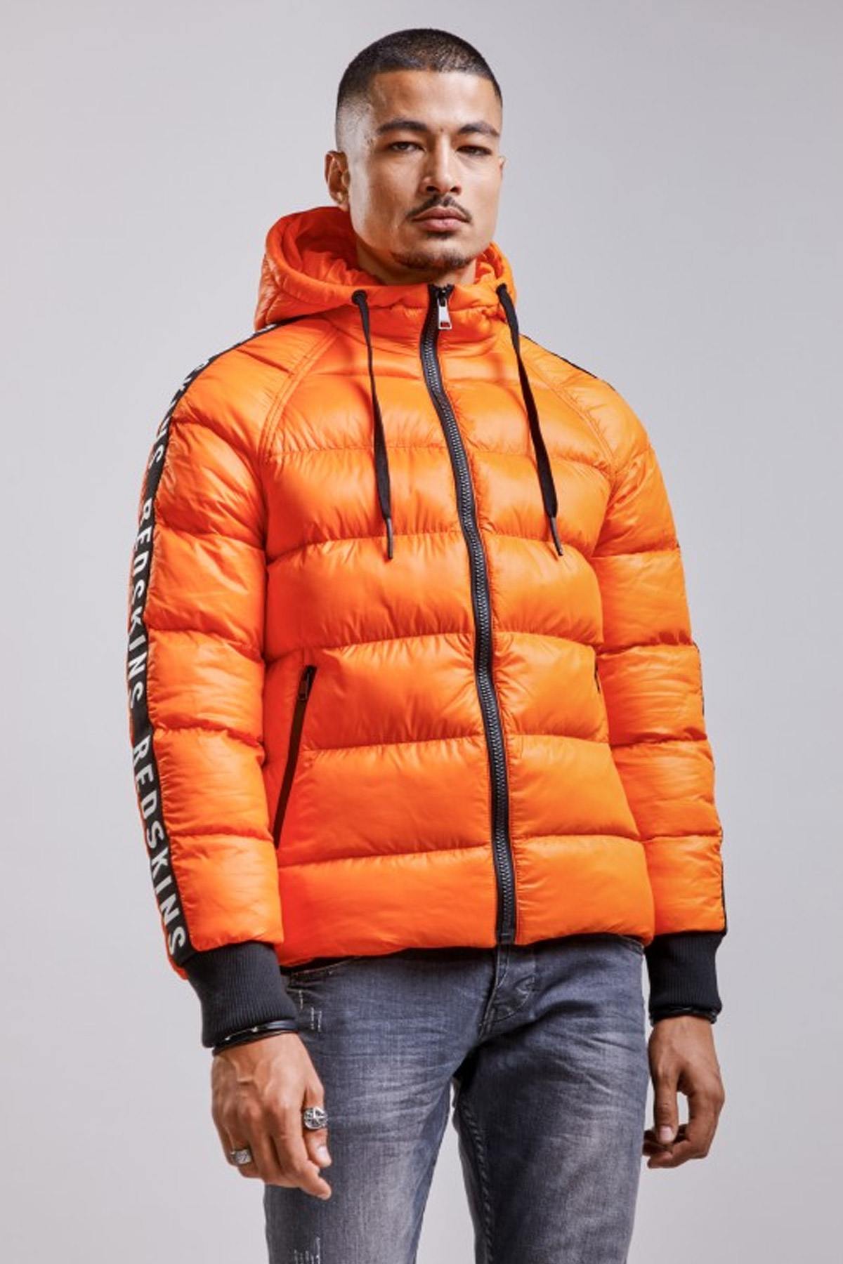 Men's orange down jacket - Image n°3