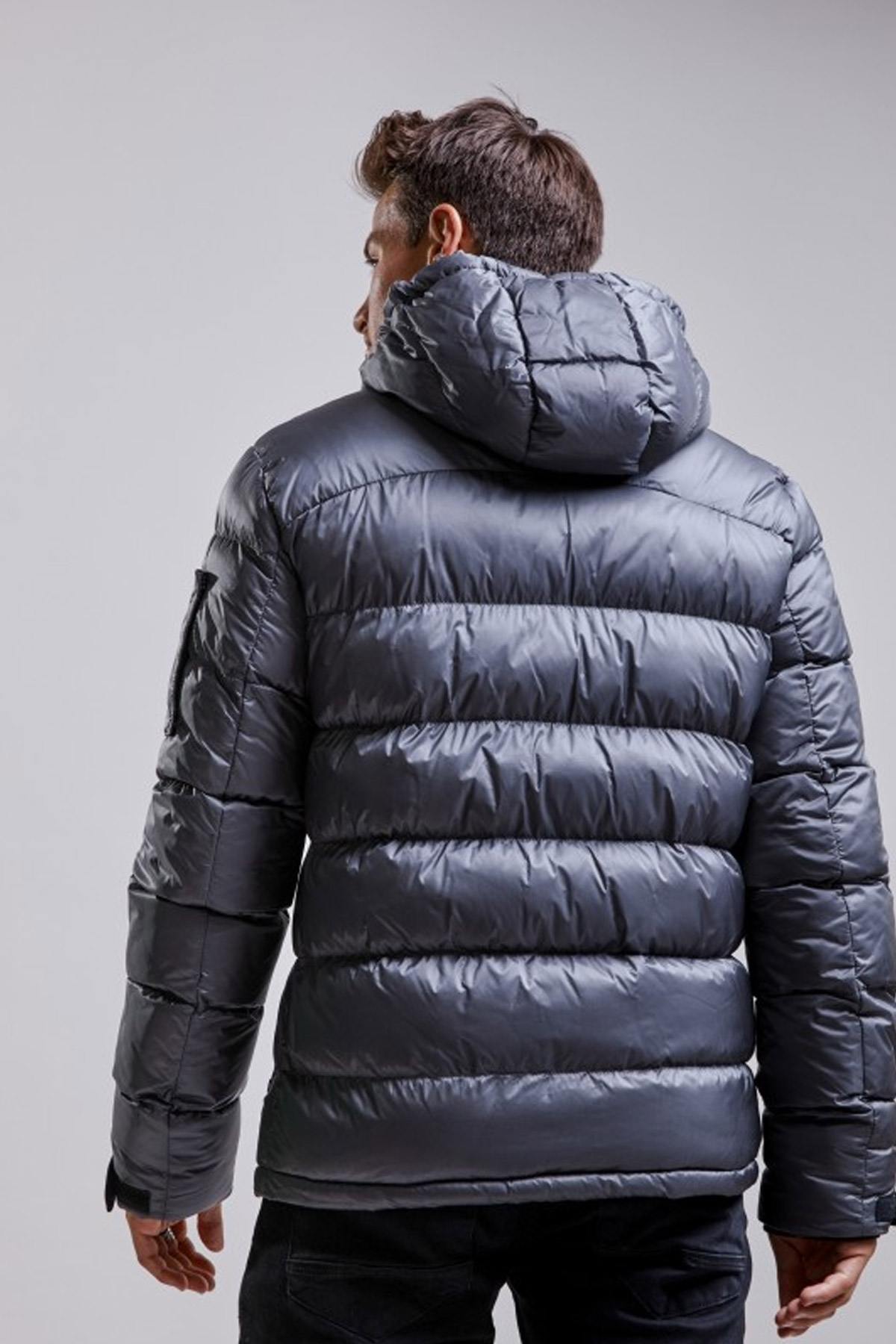 Men's gray down jacket - Image n°2