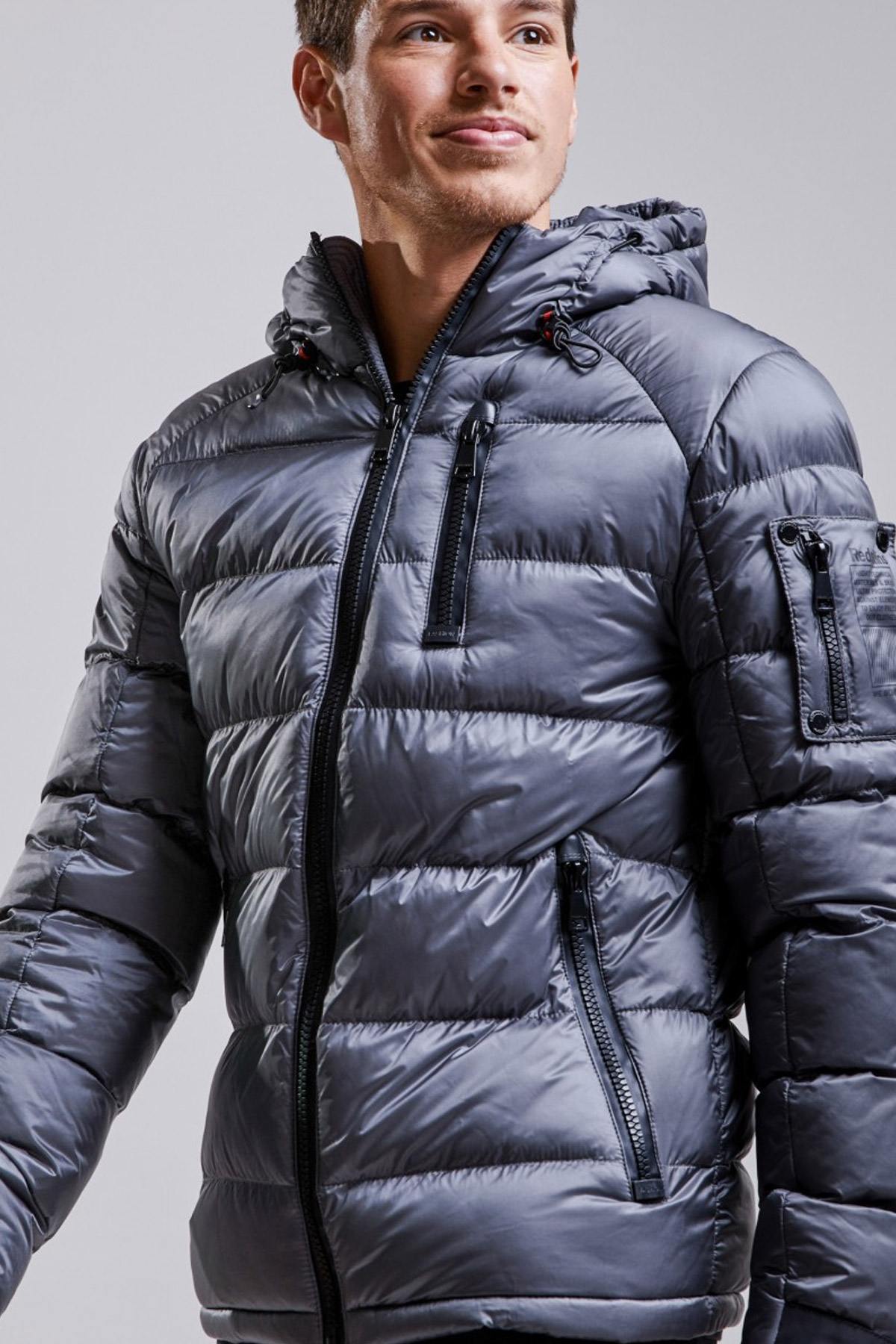 Men's gray down jacket - Image n°1