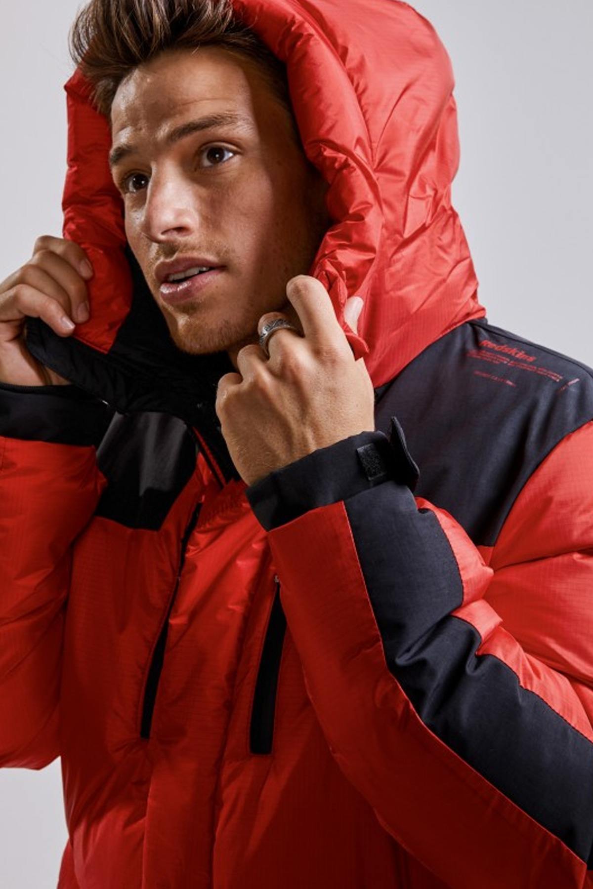 Men's red and black down jacket - Image n°2