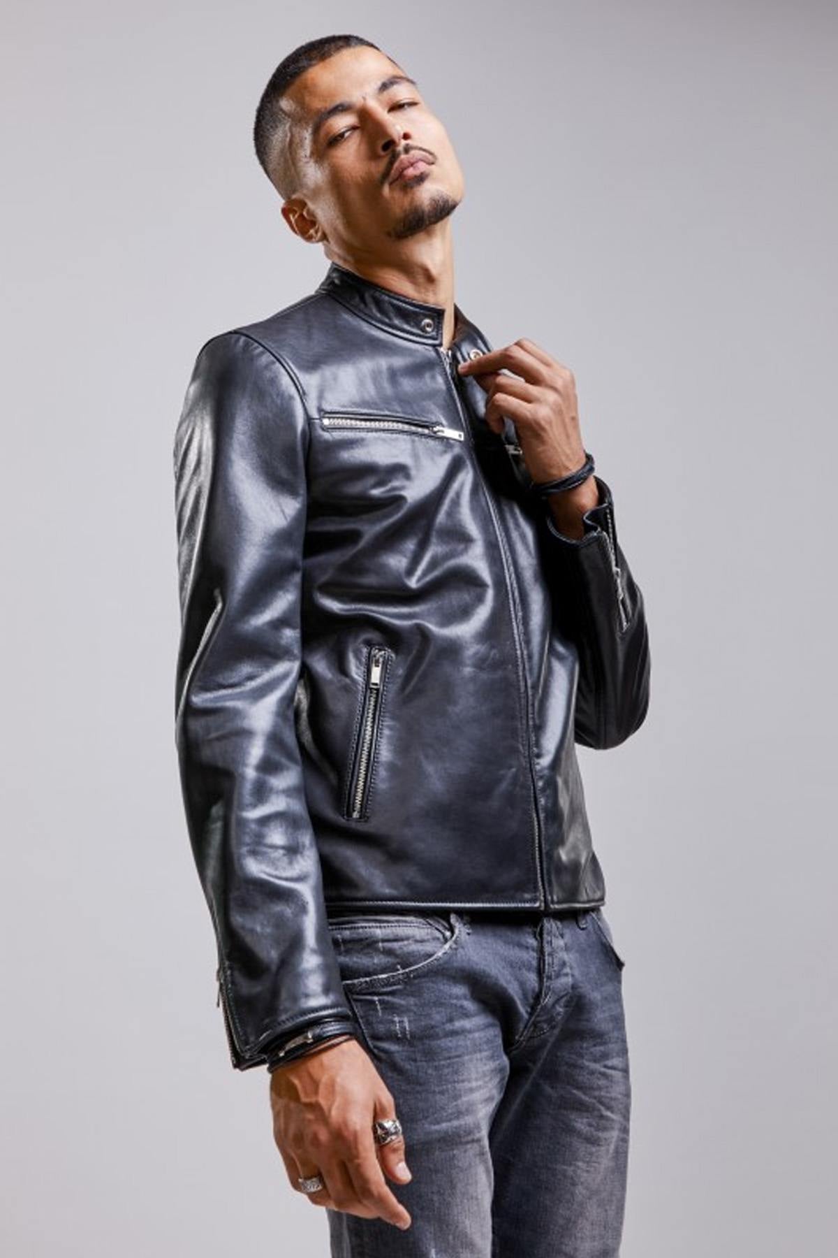 Smooth and supple black leather jacket - Image n°5