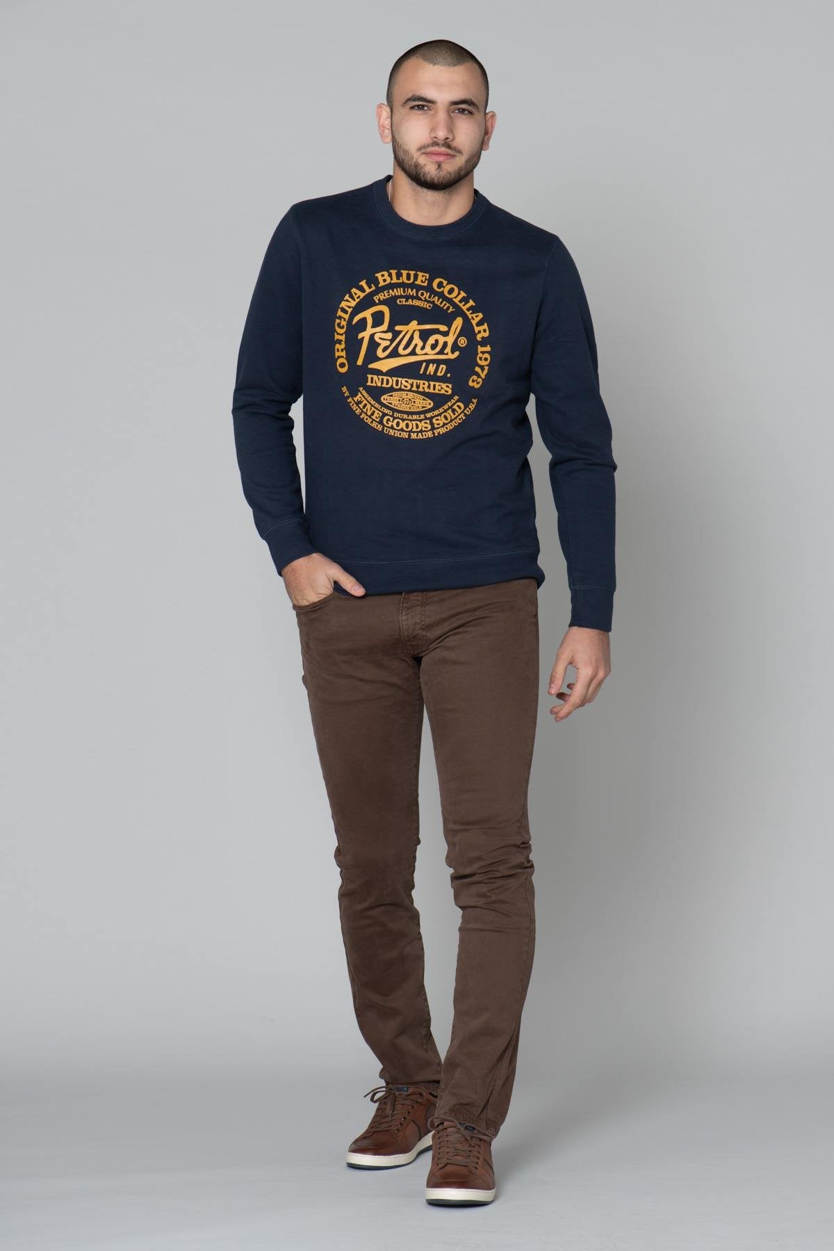 Navy blue cotton sweater - Image n°2