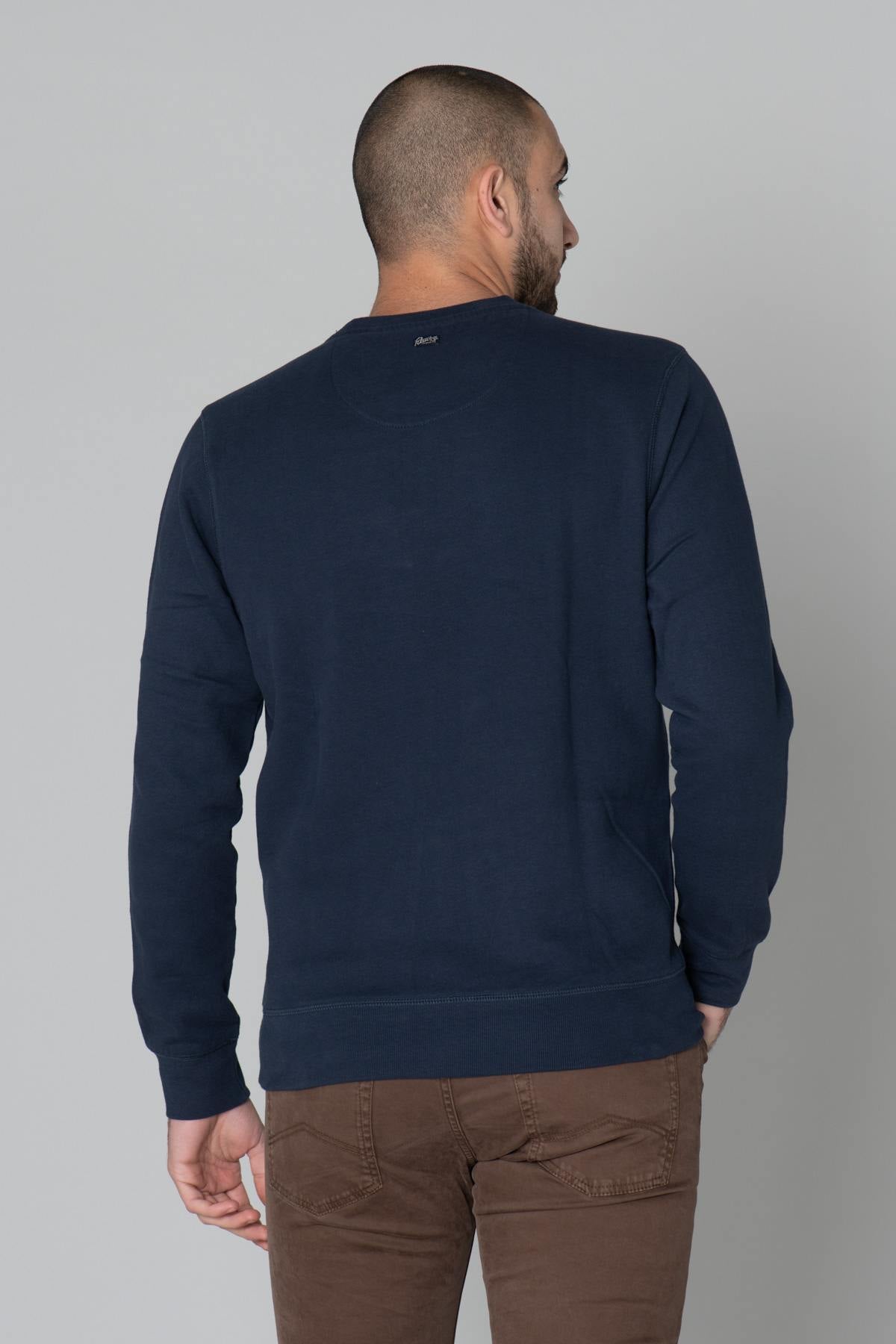 Navy blue cotton sweater - Image n°3