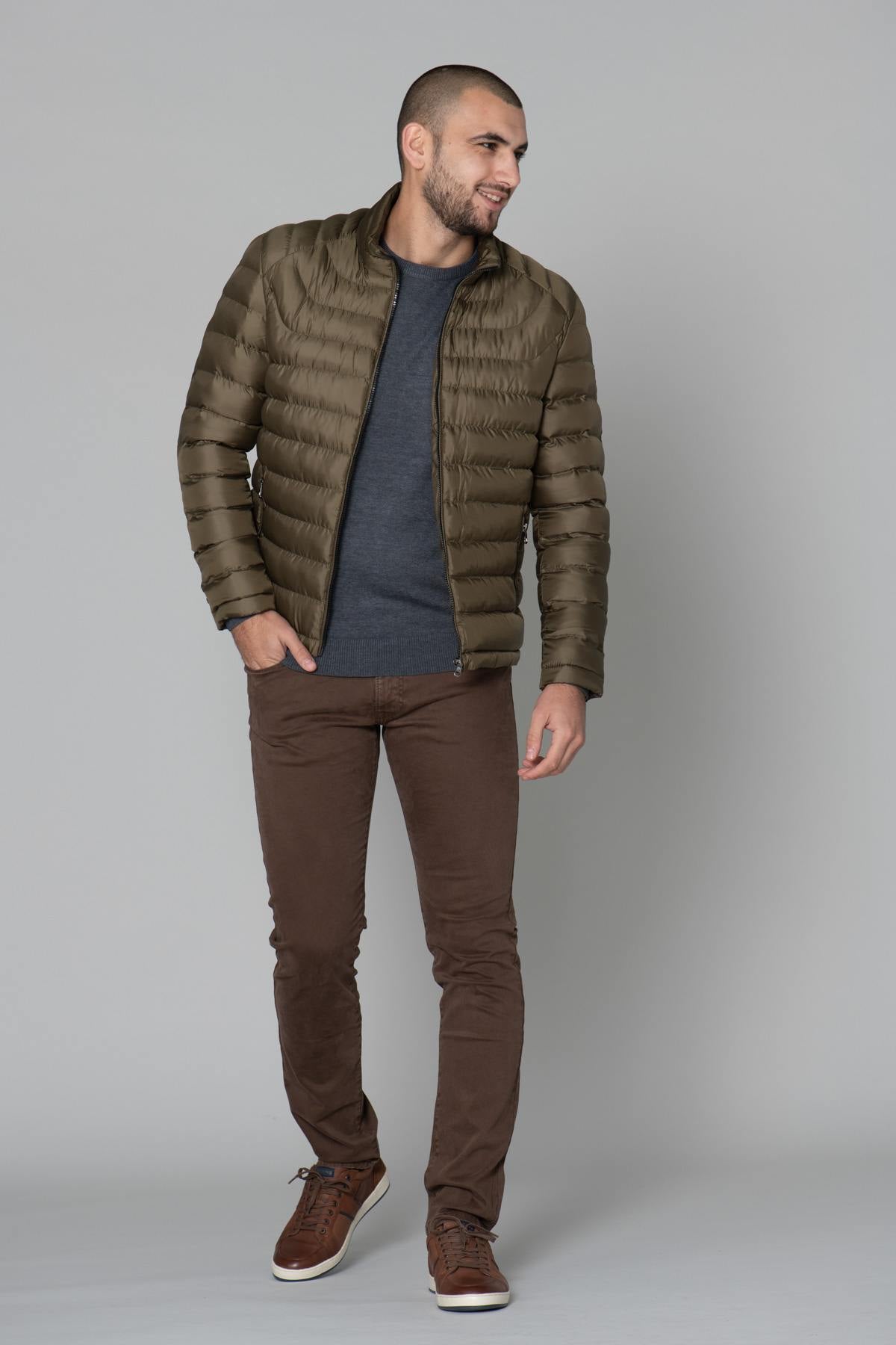 Thin khaki down jacket - Image n°2