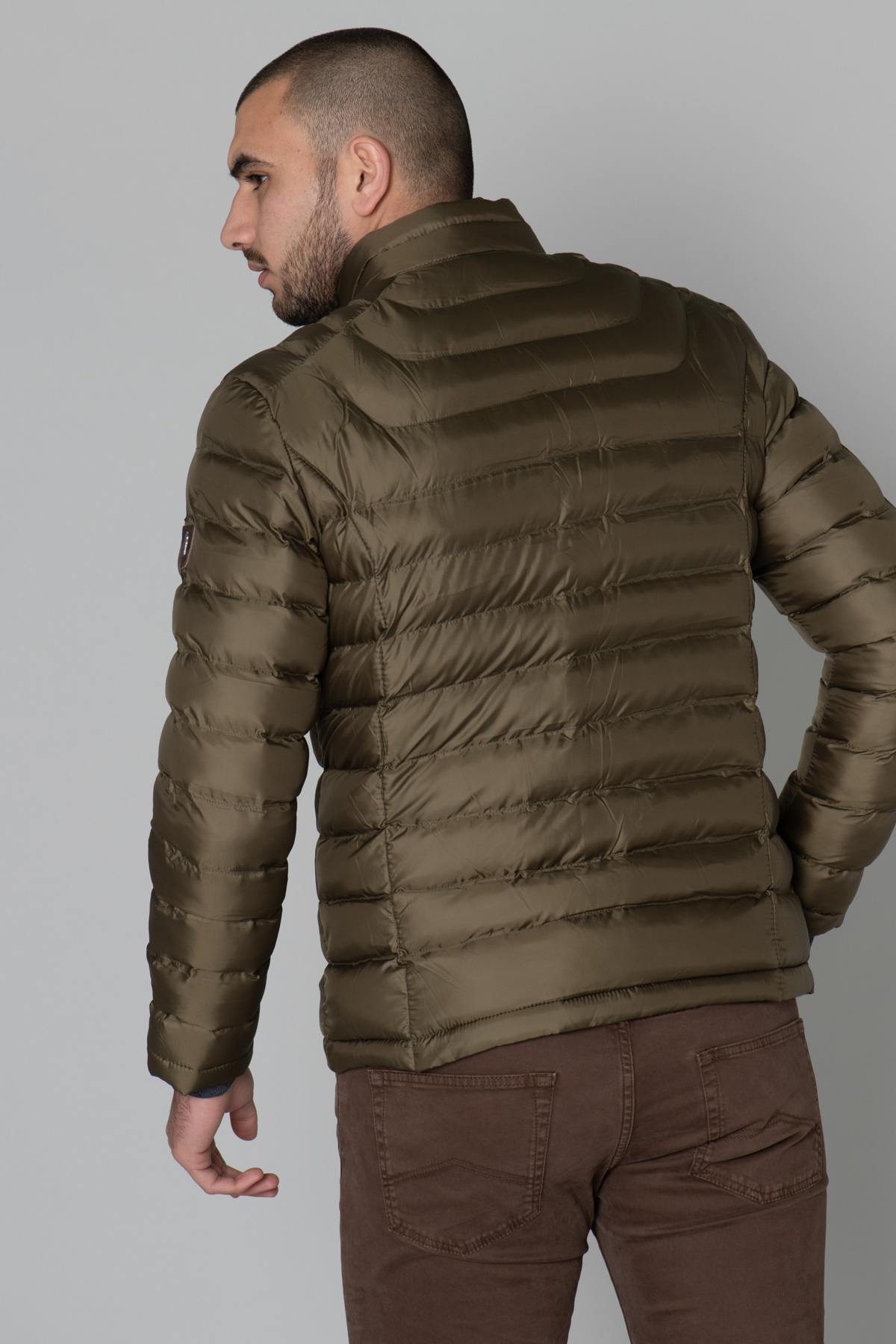 Thin khaki down jacket - Image n°6