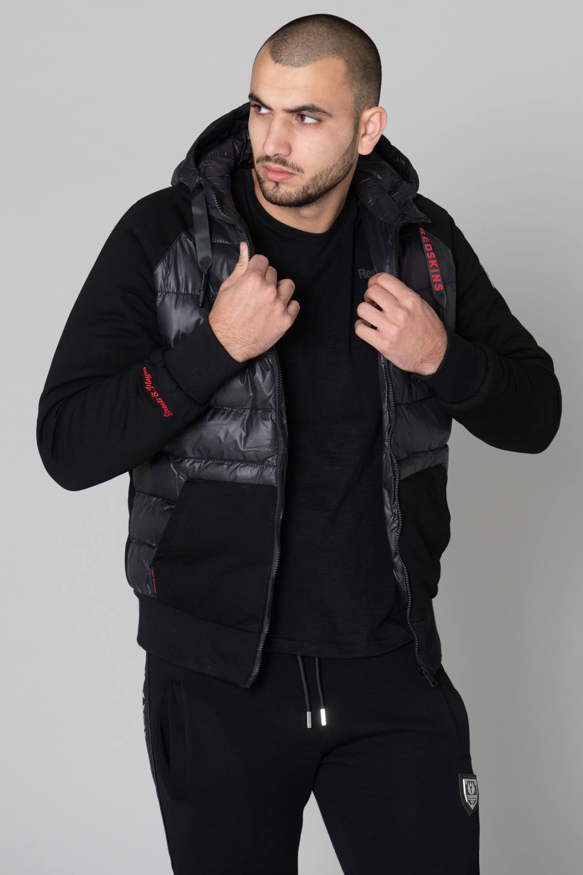 Bi-material sportswear down jacket - Image n°3