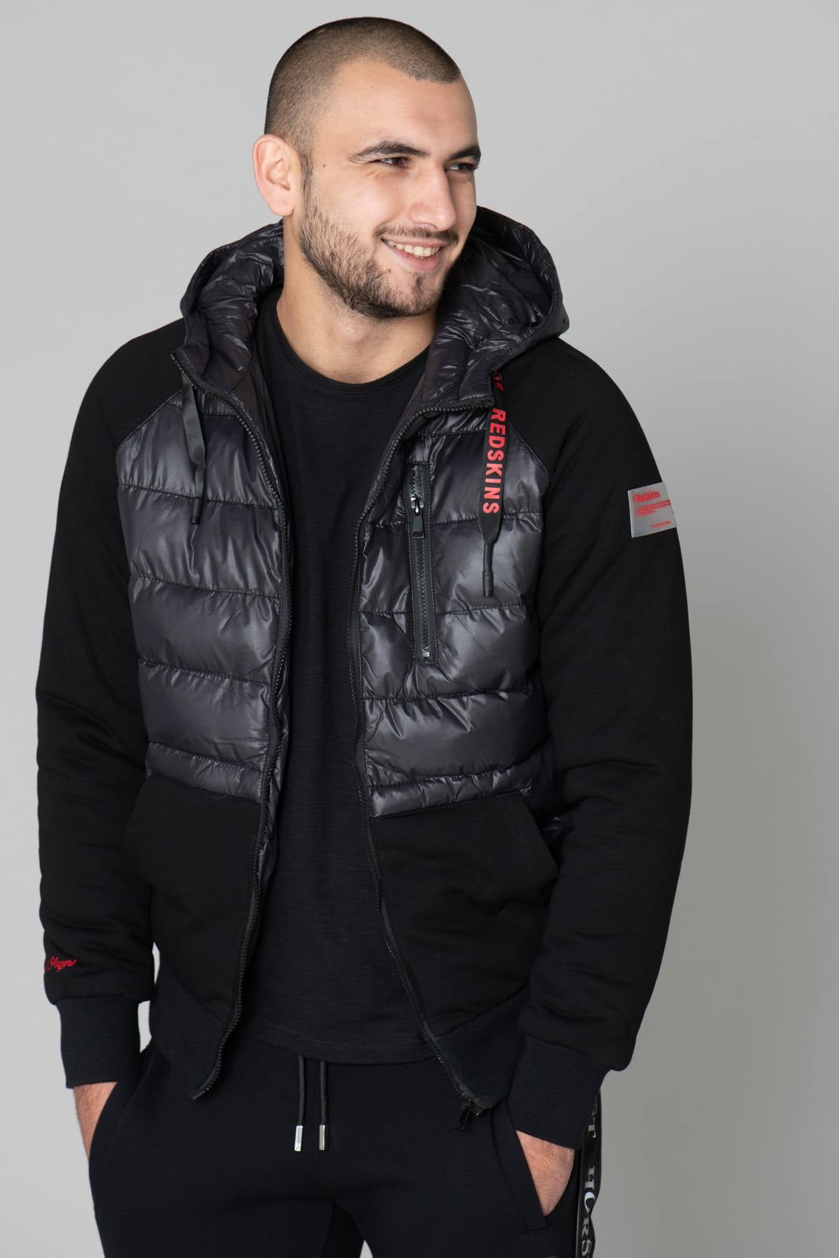 Bi-material sportswear down jacket - Image n°4