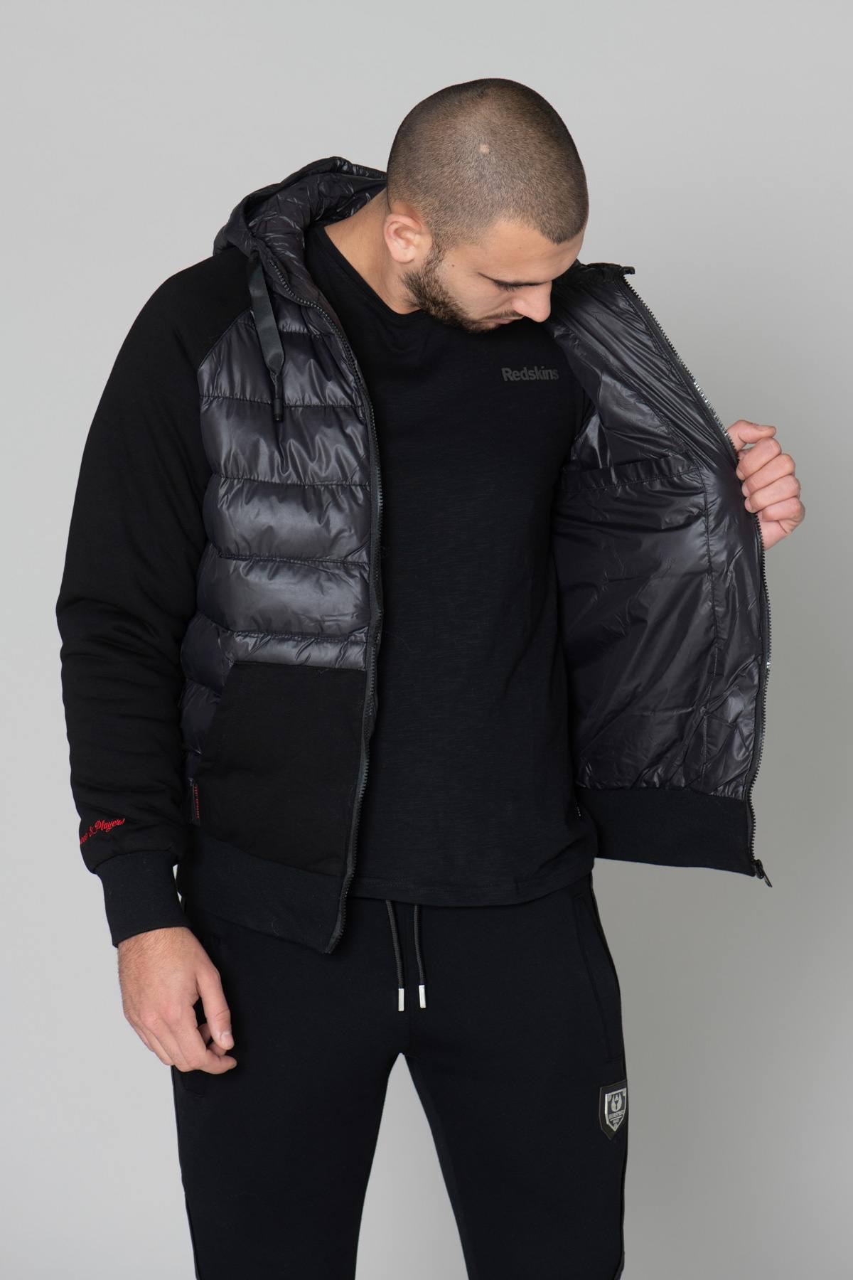 Bi-material sportswear down jacket - Image n°5