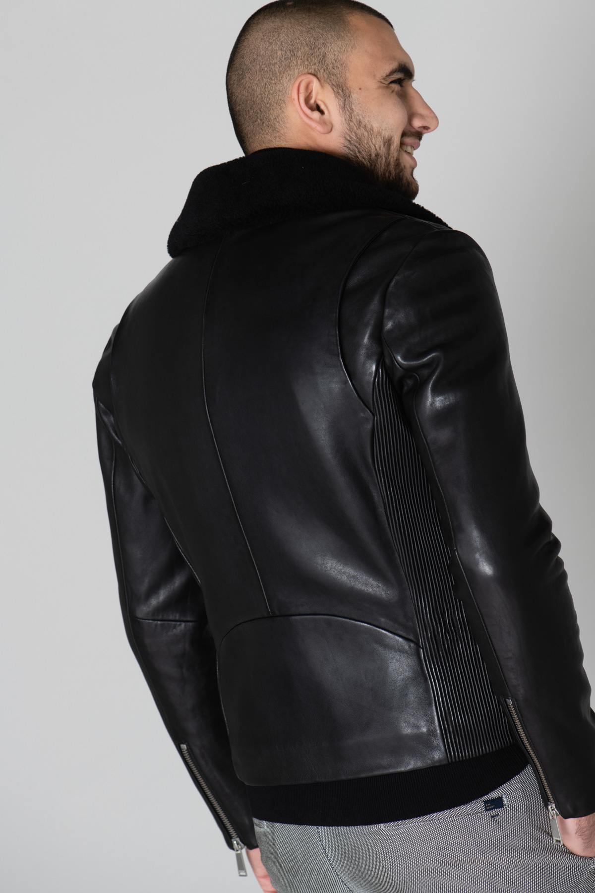 Elegant black leather jacket - Image n°7