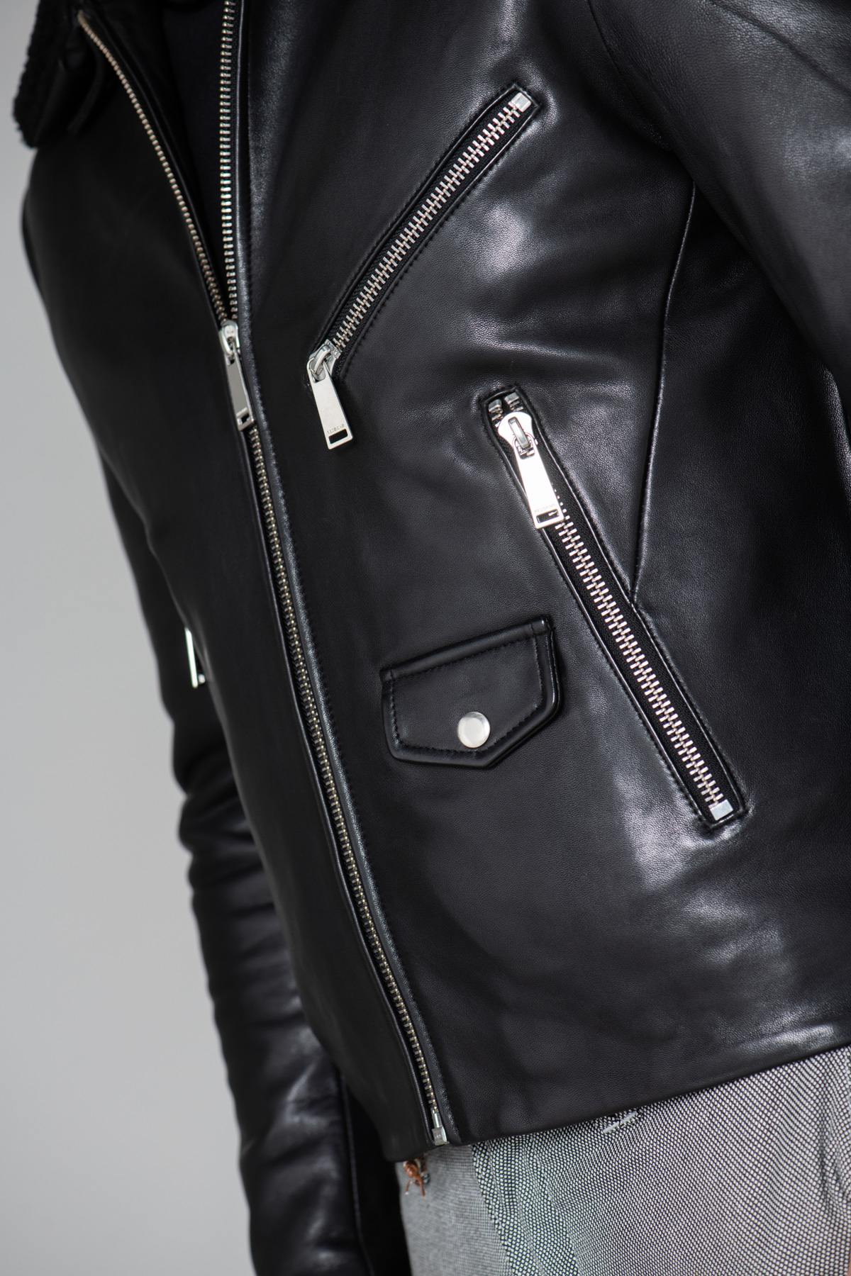 Elegant black leather jacket - Image n°8