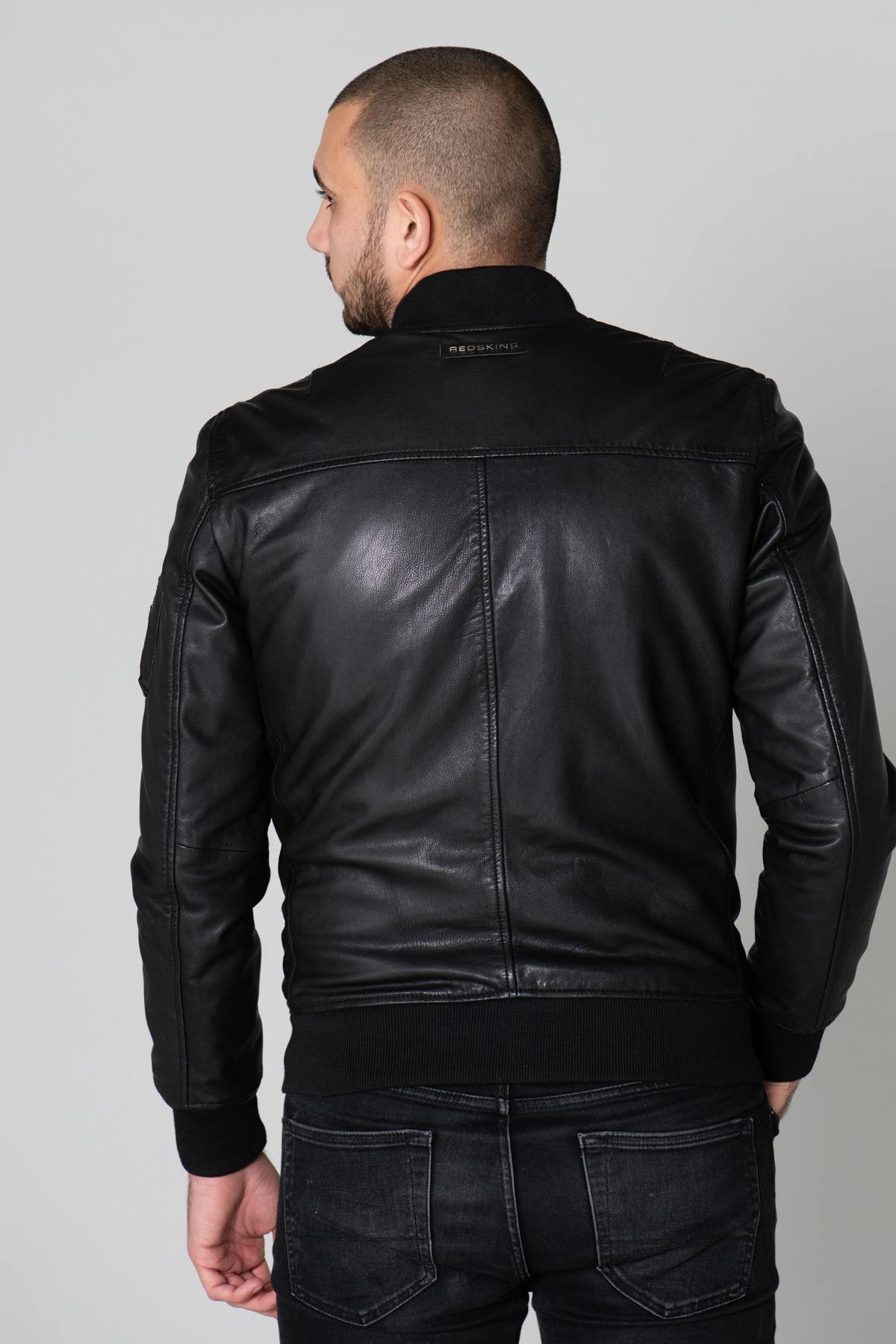 Black leather bomber - Image n°6