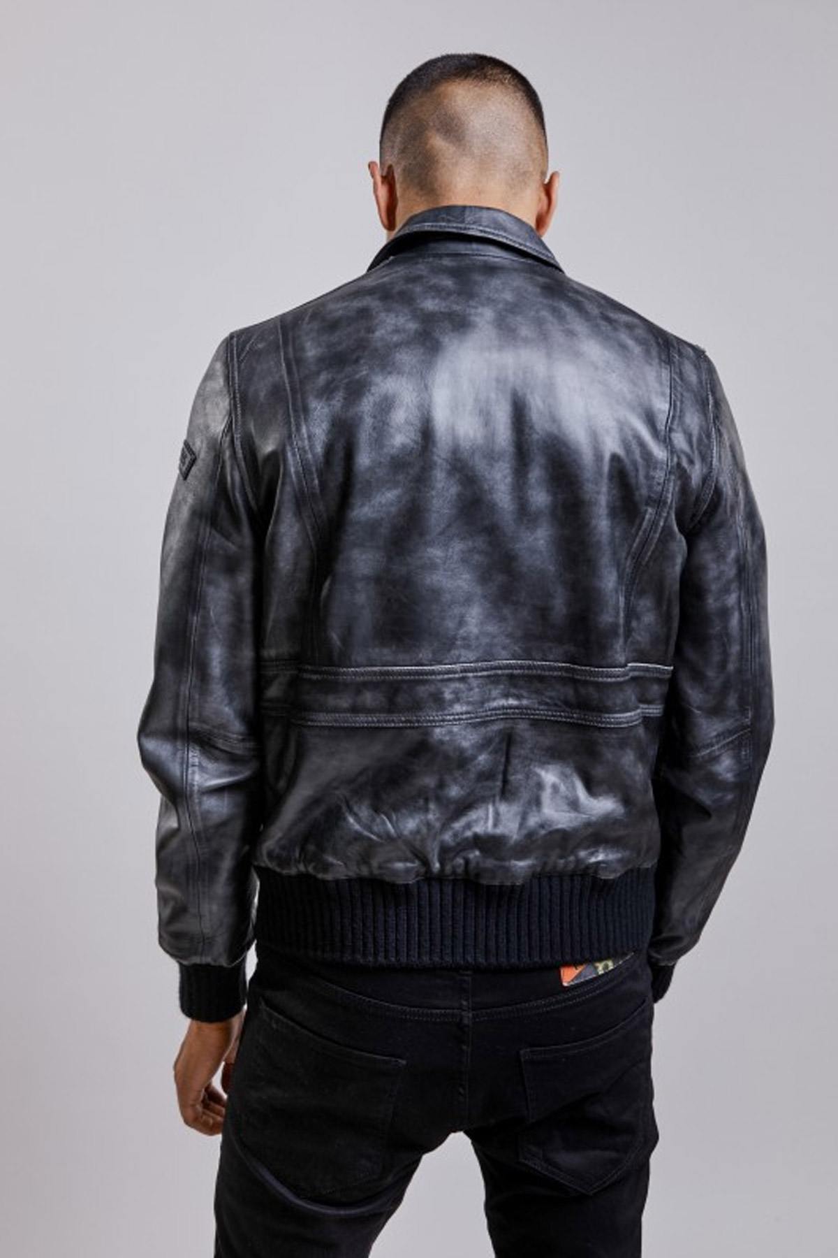 Distressed lambskin military jacket - Image n°3