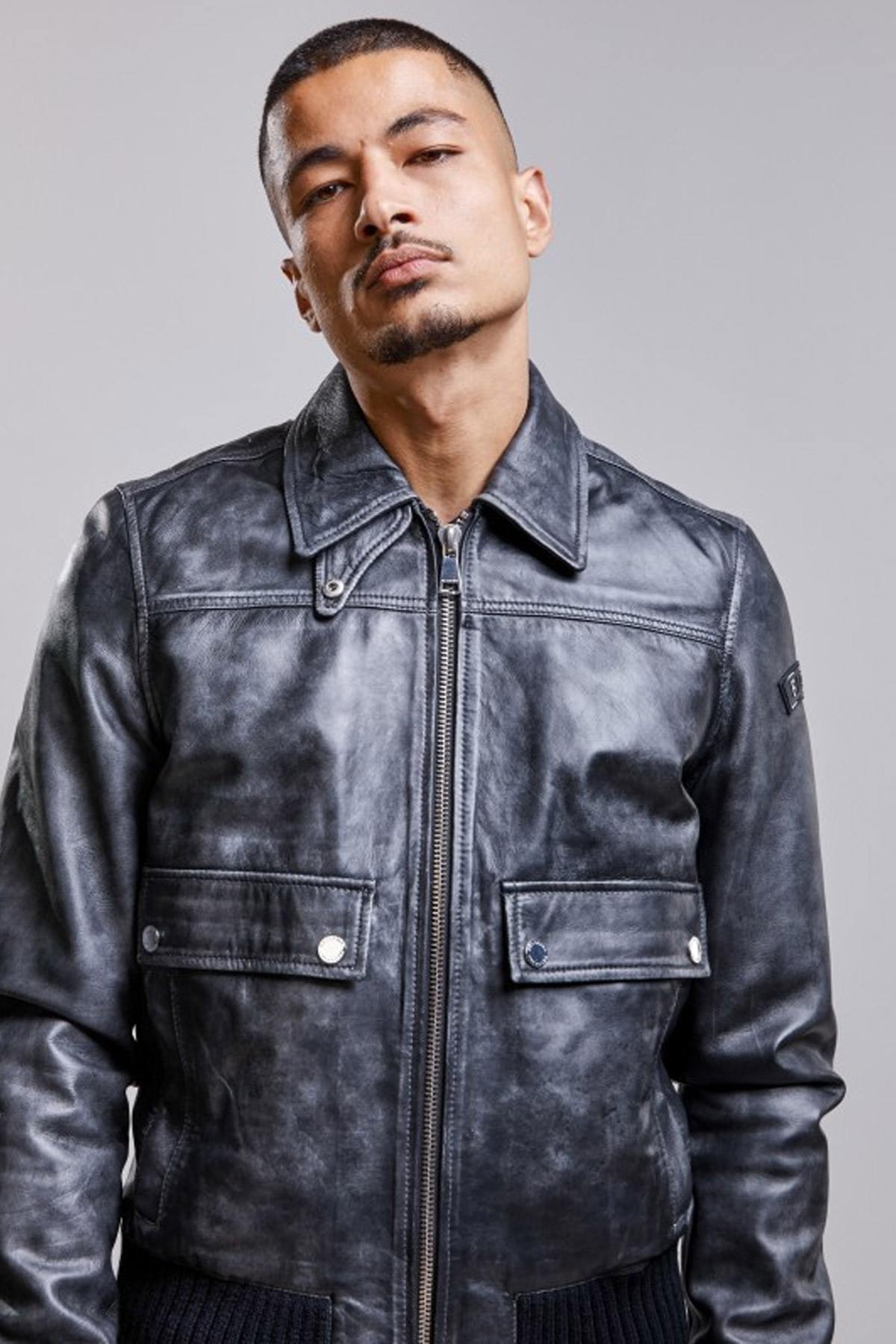 Distressed lambskin military jacket - Image n°5