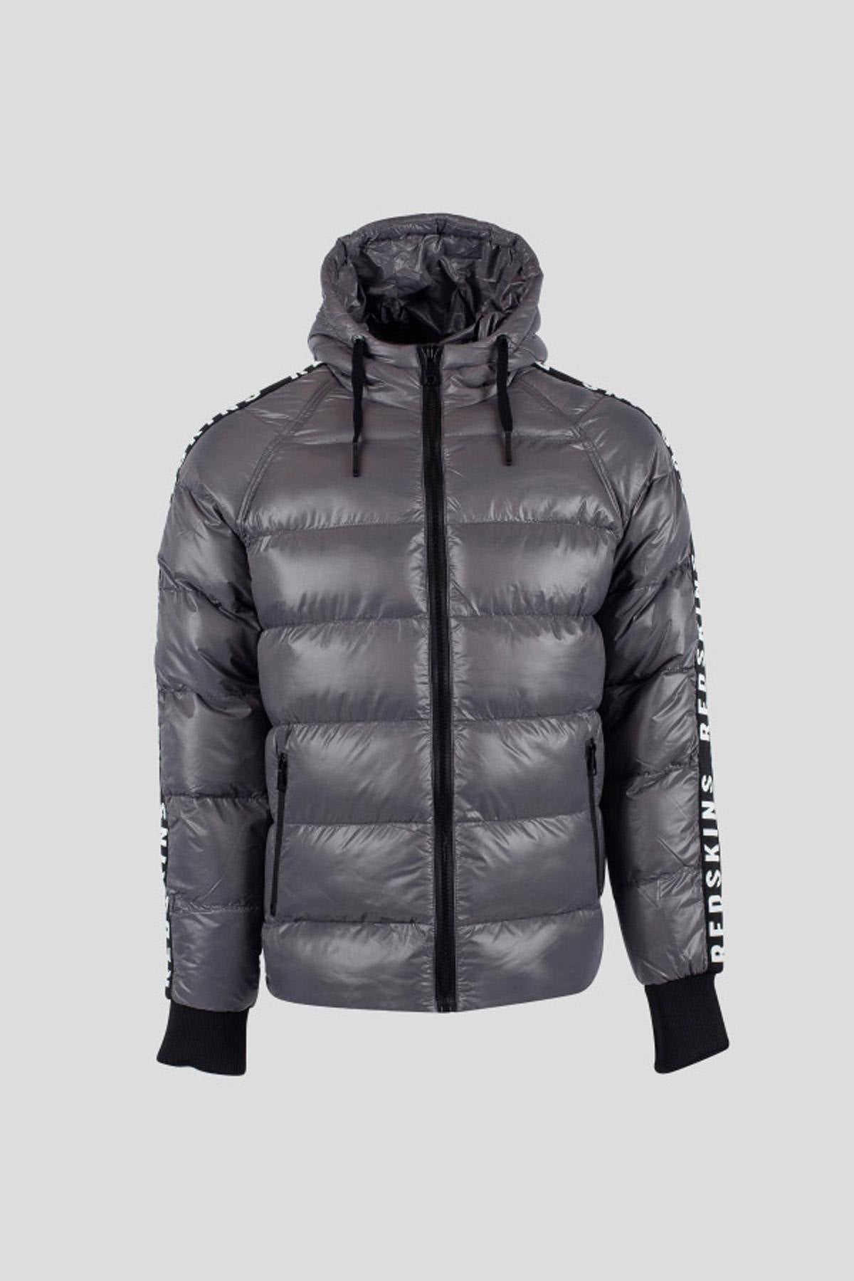 Charcoal gray sports down jacket - Image n°8