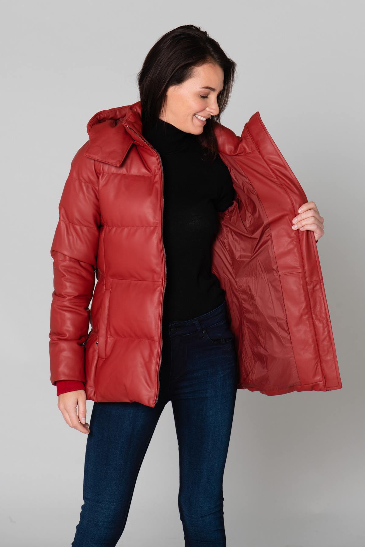 Chic red sportswear down jacket - Image n°6