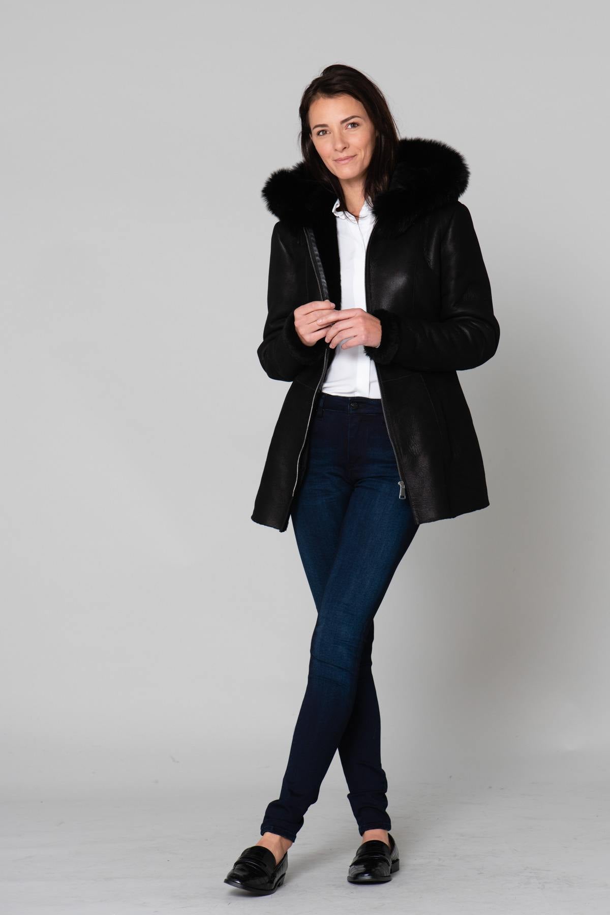 Women's shearling coat - Image n°3