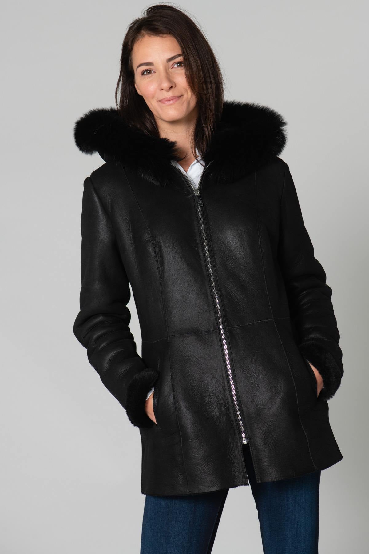 Women's shearling coat - Image n°6