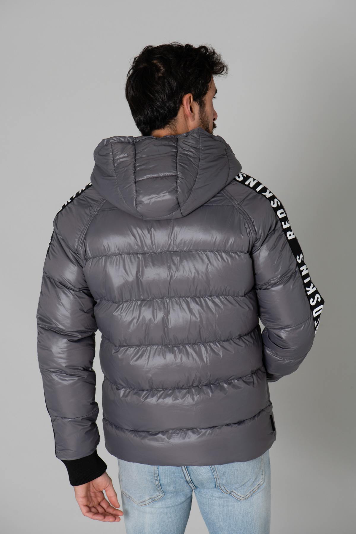 Charcoal gray sports down jacket - Image n°5