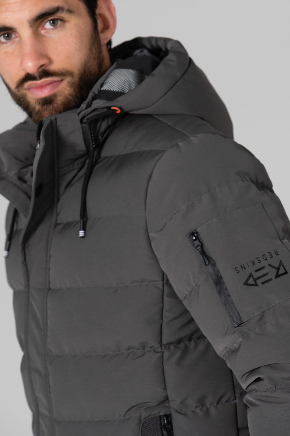 Men's gray down jacket - Image n°8