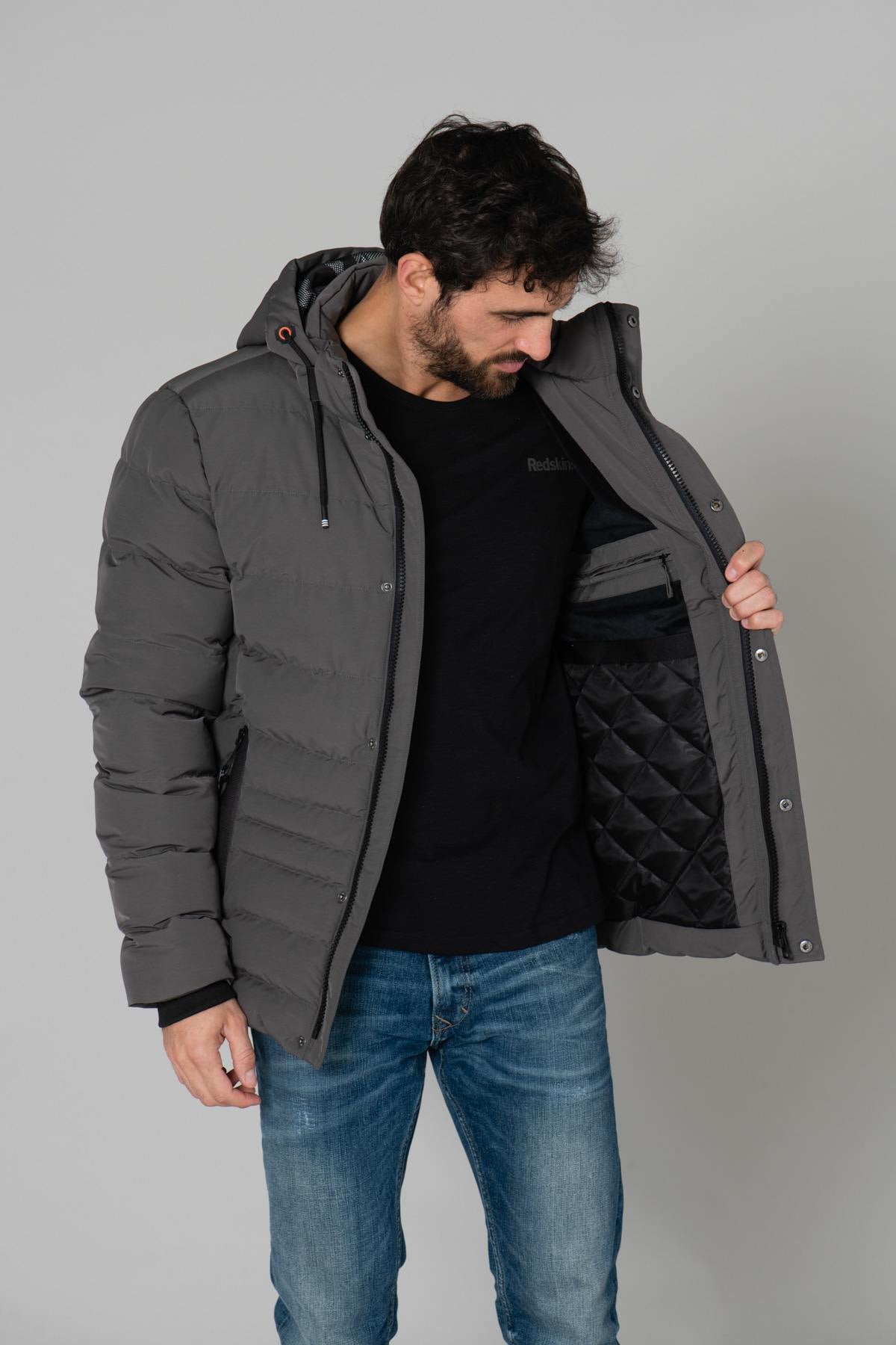 Men's gray down jacket - Image n°5