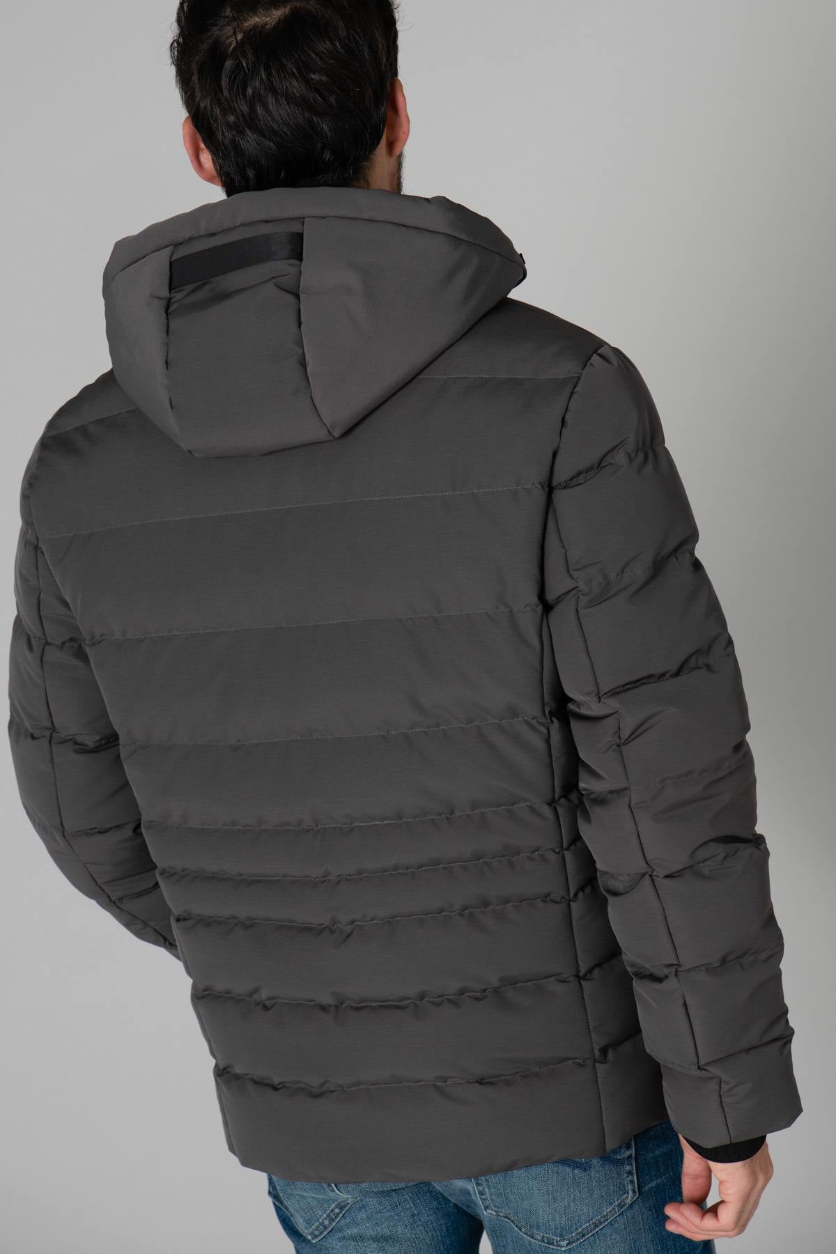 Men's gray down jacket - Image n°6