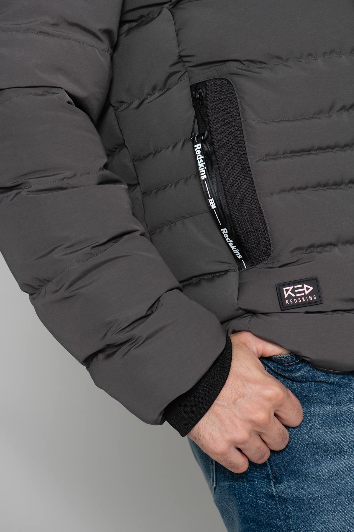 Men's gray down jacket - Image n°7