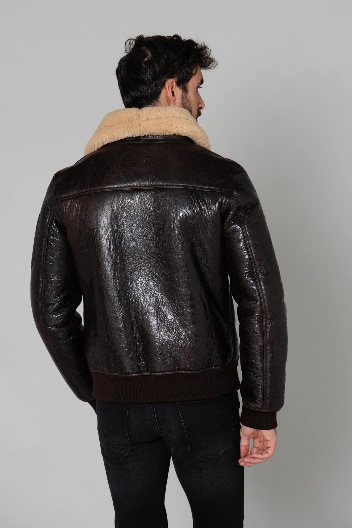 Vintage bomber jacket in shearling - Image n°6