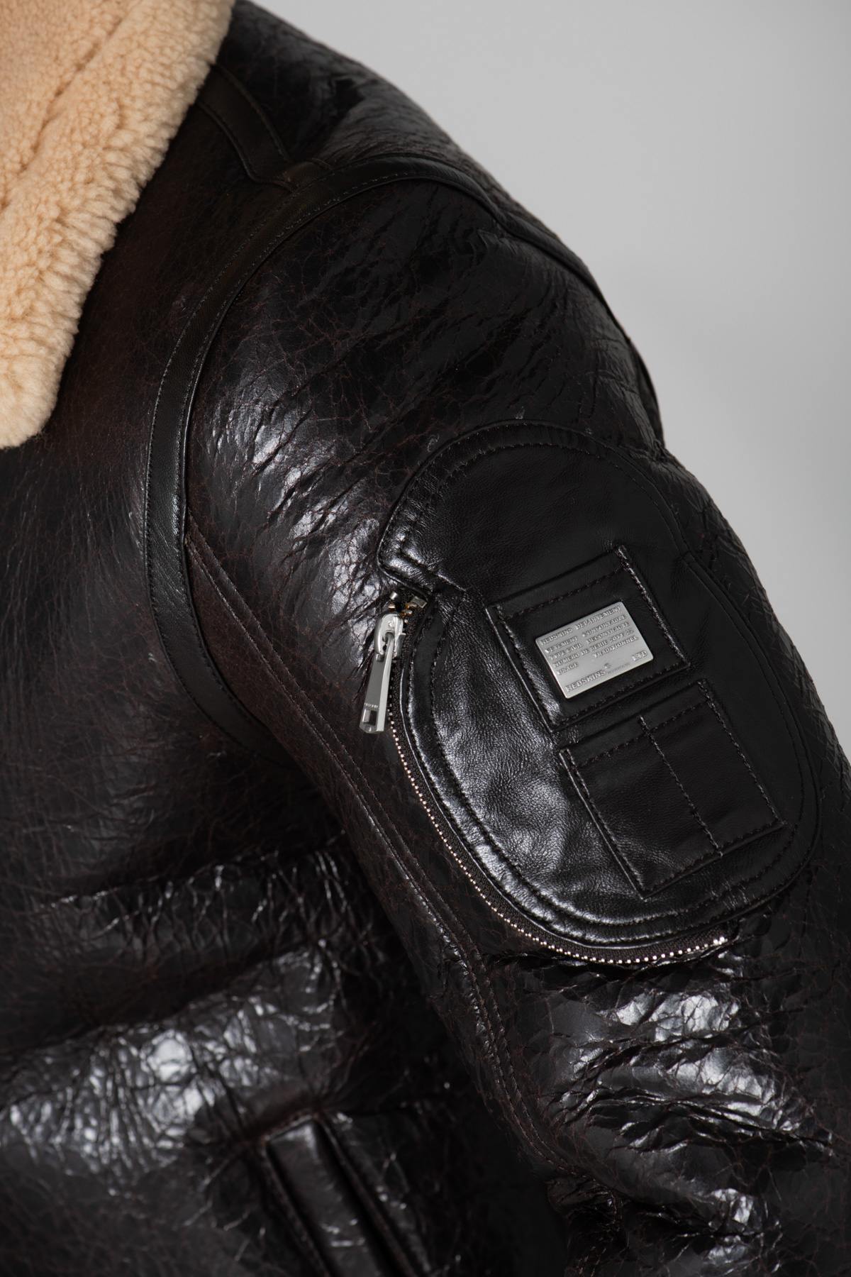 Vintage bomber jacket in shearling - Image n°7