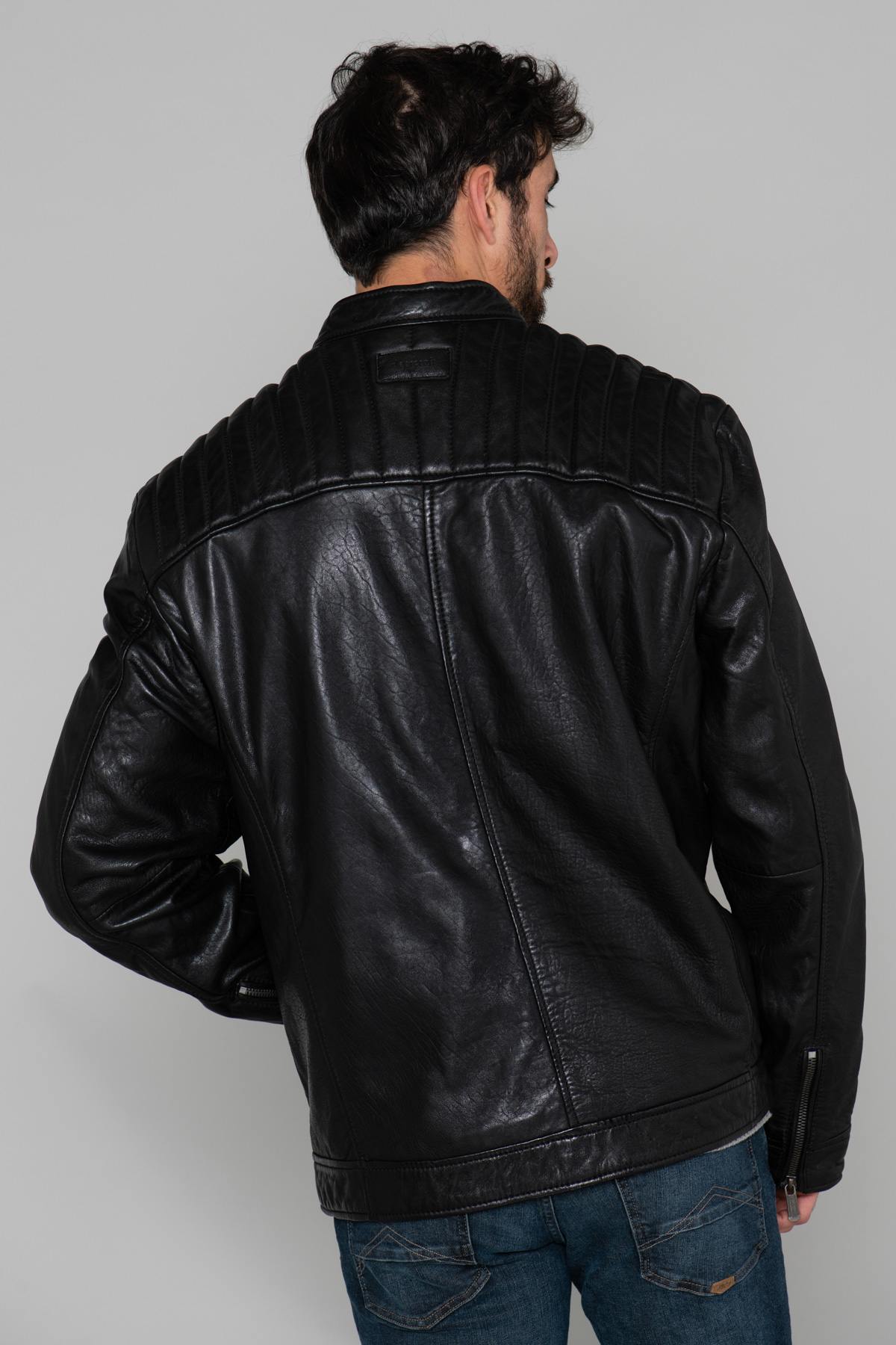 Large size leather jacket - Image n°5