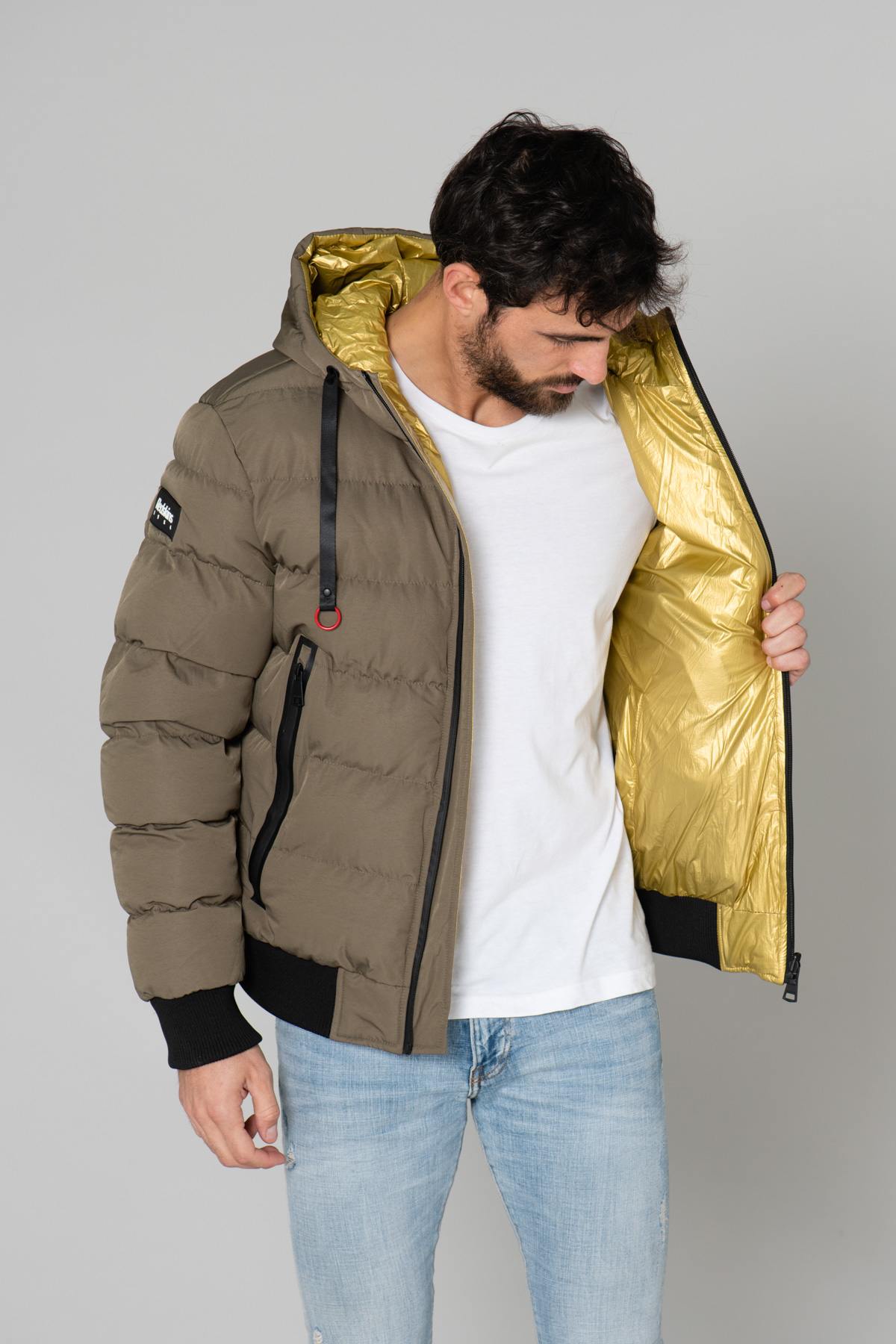  Men's khaki sports down jacket - Image n°4