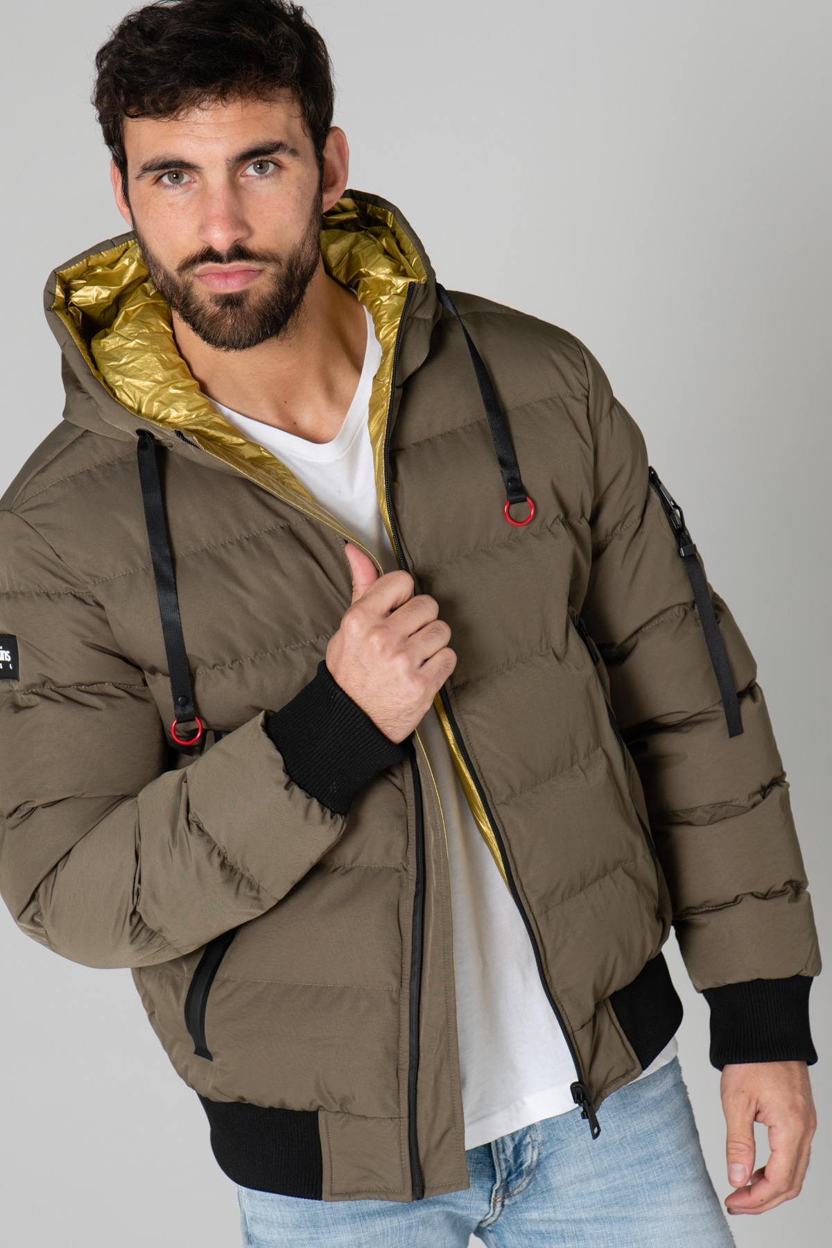  Men's khaki sports down jacket - Image n°6