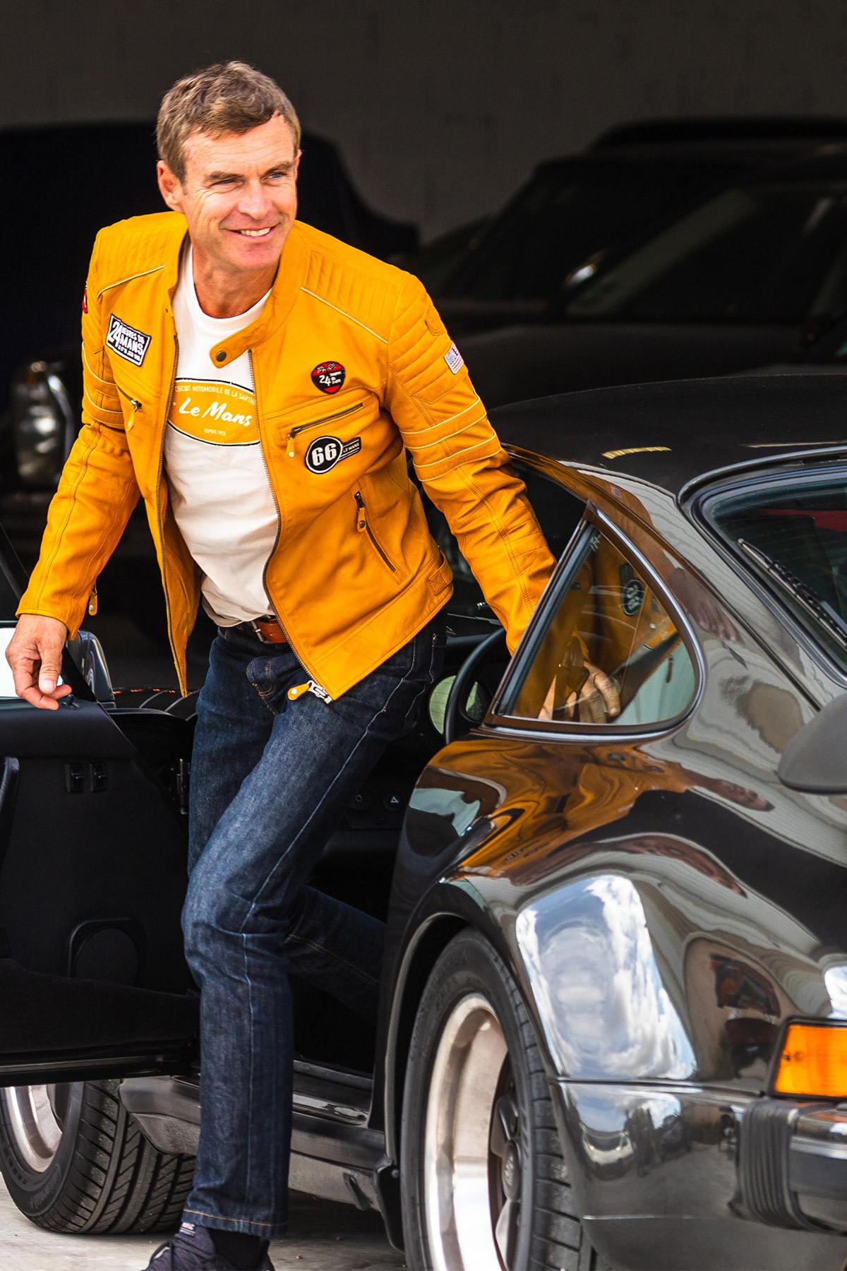 Yellow leather jacket Racing 24h Le Mans - Image n°1