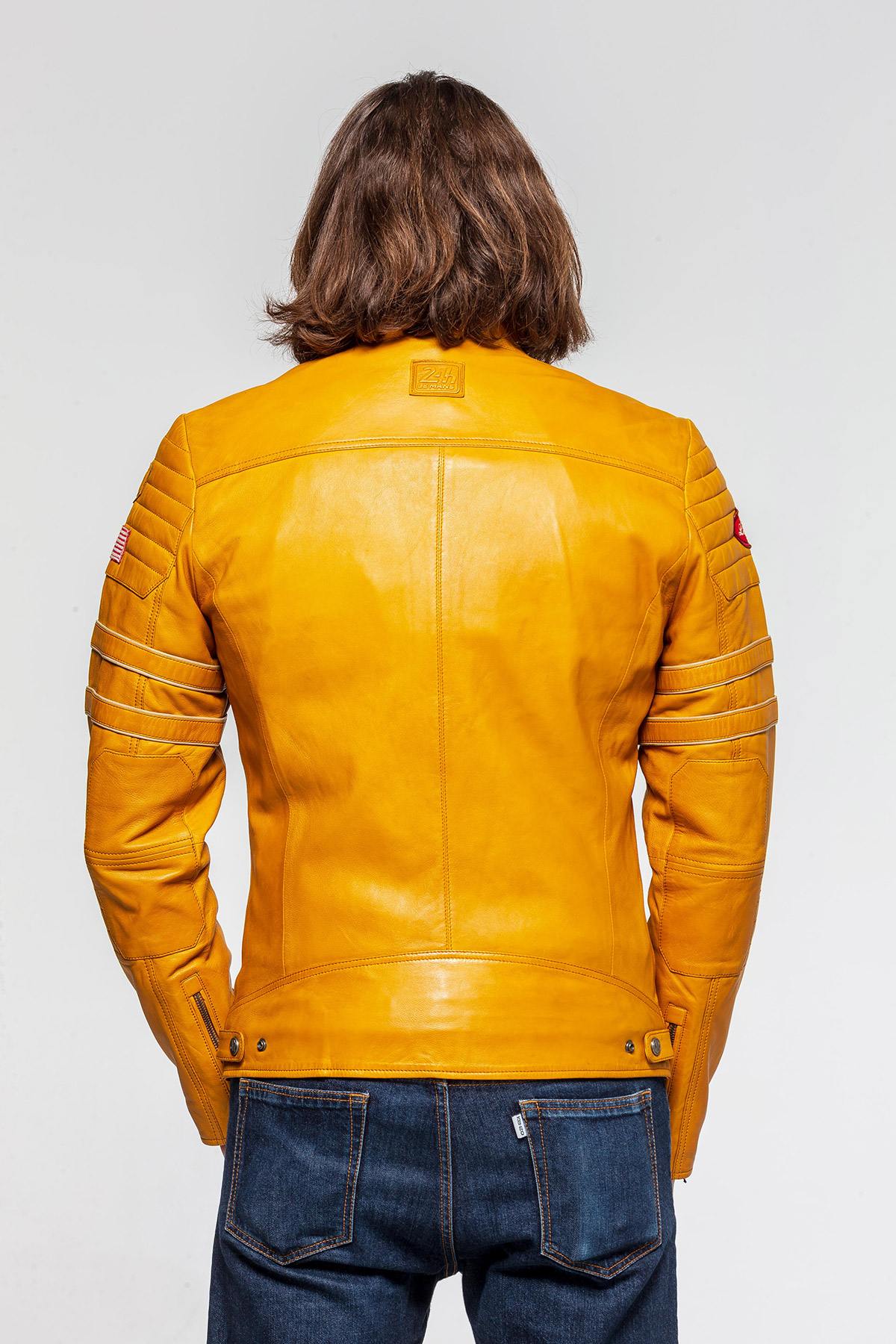 Yellow leather jacket Racing 24h Le Mans - Image n°4