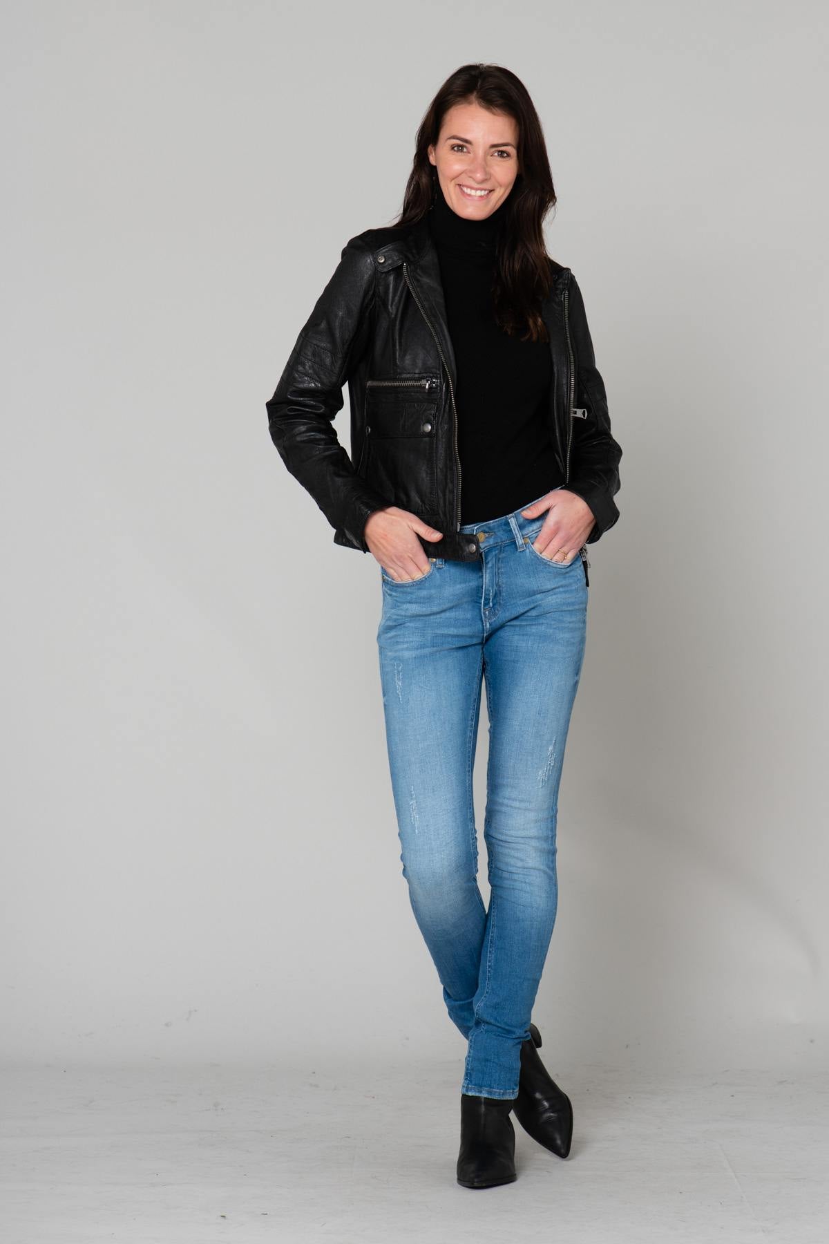 Biker-style leather jacket - Image n°3